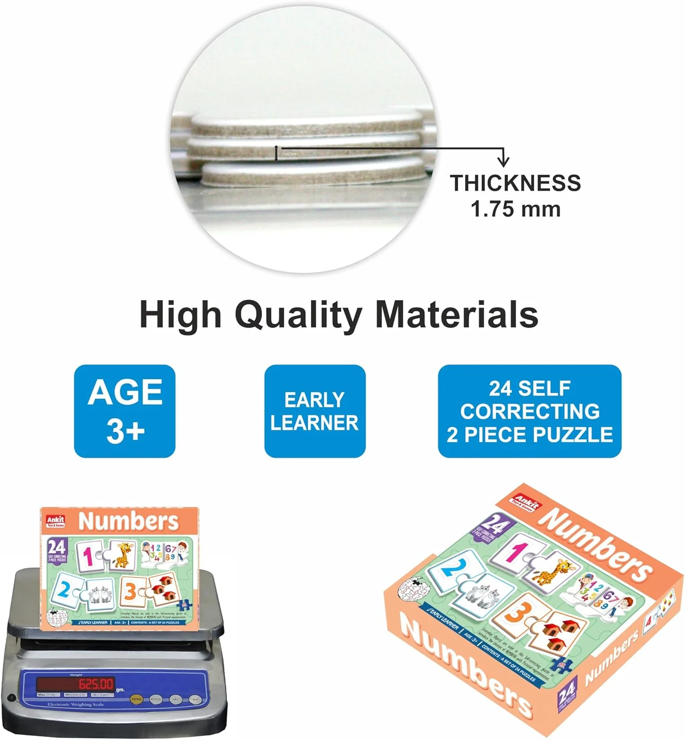 پازل اعداد اسباب بازی و بازی های آنکیت برای کودکان 3+ سال، اسباب بازی آموزشی، بسته آموزشی 2 تکه، پازل اره مویی | اسباب بازی پازل پیش دبستانی آموزشی و یادگیری اولیه | 48 قطعه پازل اعداد اسباب بازی و بازی های آنکیت برای کودکان 3+ سال، اسباب بازی آموزشی، بسته آموزشی 2 تکه، پازل اره مویی | اسباب بازی پازل پیش دبستانی آموزشی و یادگیری اولیه | 48 قطعه