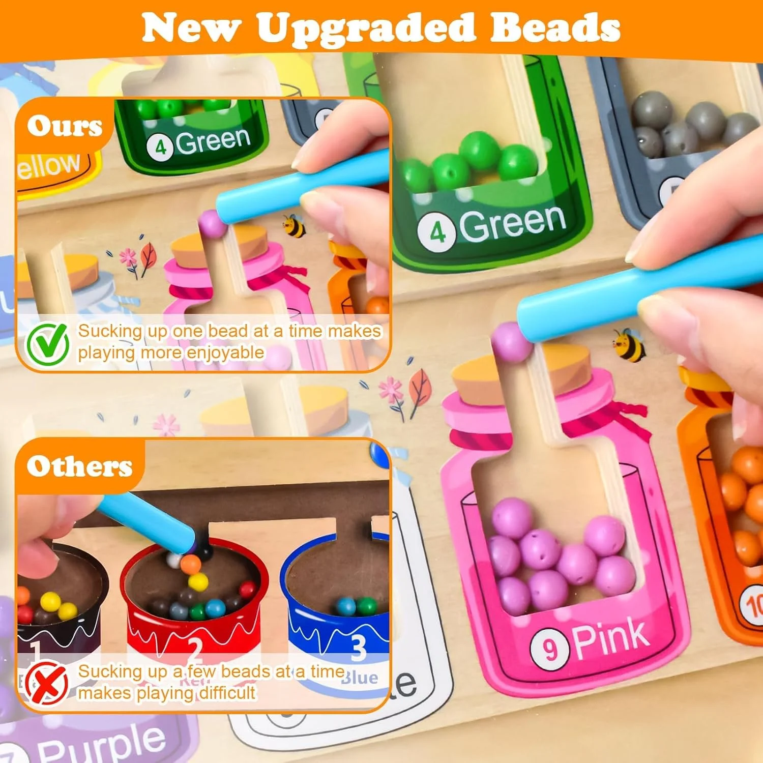 ماز رنگ و عدد مغناطیسی آپسو مونته سوری مناسب برای پسران و دختران 3-5 ساله - تخته پازل چوبی برای یادگیری، شمارش و توسعه مهارت های حرکتی ظریف ماز رنگ و عدد مغناطیسی آپسو مونته سوری مناسب برای پسران و دختران 3-5 ساله - تخته پازل چوبی برای یادگیری، شمارش و توسعه مهارت های حرکتی ظریف