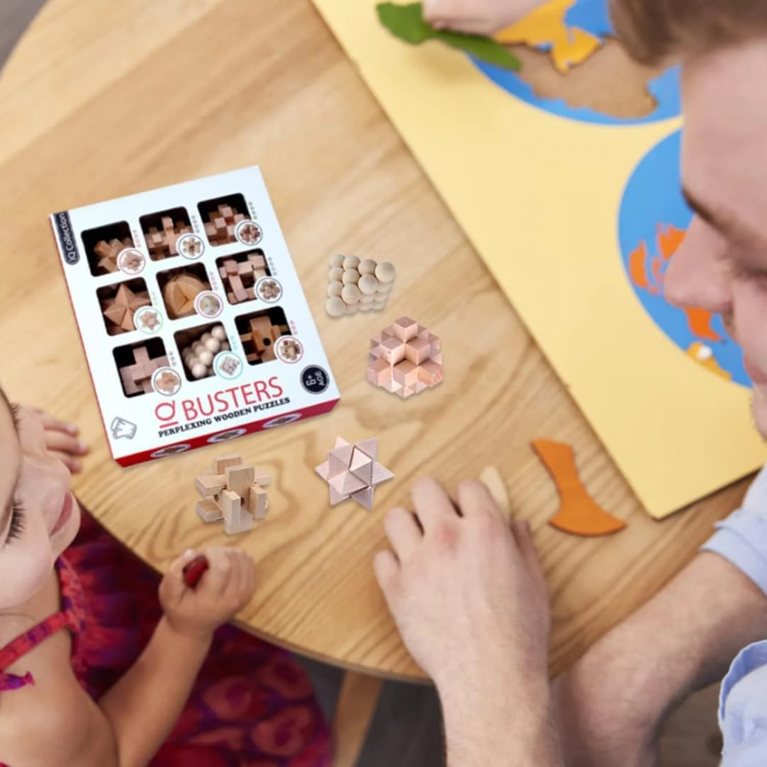 پازل مکعب چوبی سه بعدی Aputue، بازی فکری پنتوگو، اسباب بازی چالش برانگیز برای تقویت مهارت های منطقی با قطعات در هم قفل شونده، بازی عالی برای تمرین مغز کودکان و بزرگسالان