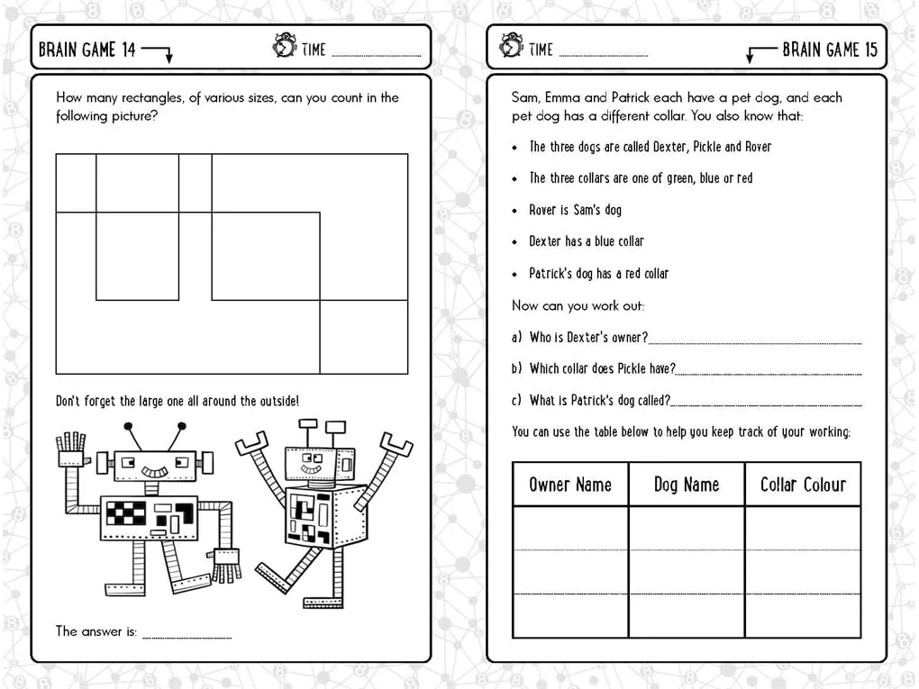بازی های فکری برای کودکان باهوش 8 ساله: بیش از 100 پازل برای تقویت هوش بازی های فکری برای کودکان باهوش 8 ساله: بیش از 100 پازل برای تقویت هوش