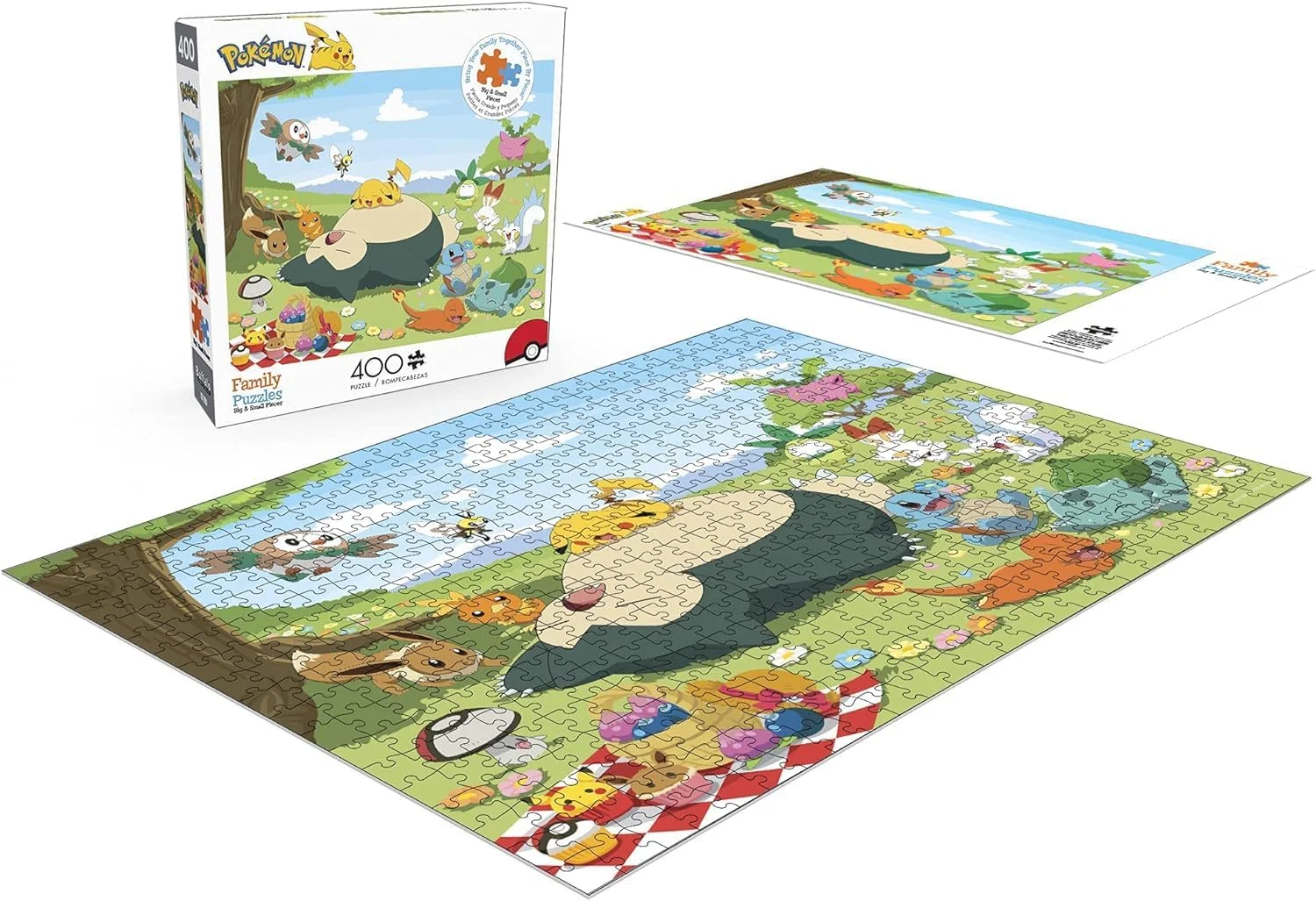 بازی بوفالو - پازل 400 تکه ای پوکمون - پیک نیک - پازل چالش برانگیز عالی برای شب های بازی خانوادگی - اندازه نهایی 54x38 سانتی متر
