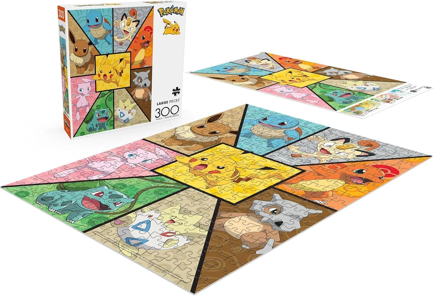 بازی بوفالو - پوکمون - همراهان کانتو - پازل 300 تکه بزرگ برای بزرگسالان، پازل چالش برانگیز، مناسب برای شب های بازی - اندازه نهایی 54 x 38 سانتی متر