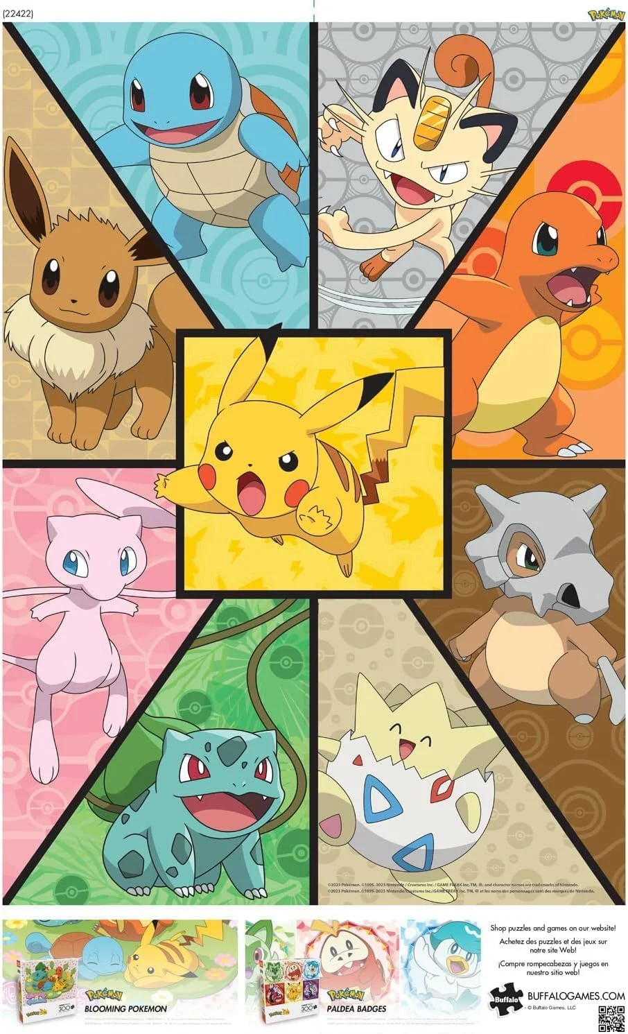 بازی بوفالو - پوکمون - همراهان کانتو - پازل 300 تکه بزرگ برای بزرگسالان، پازل چالش برانگیز، مناسب برای شب های بازی - اندازه نهایی 54 x 38 سانتی متر