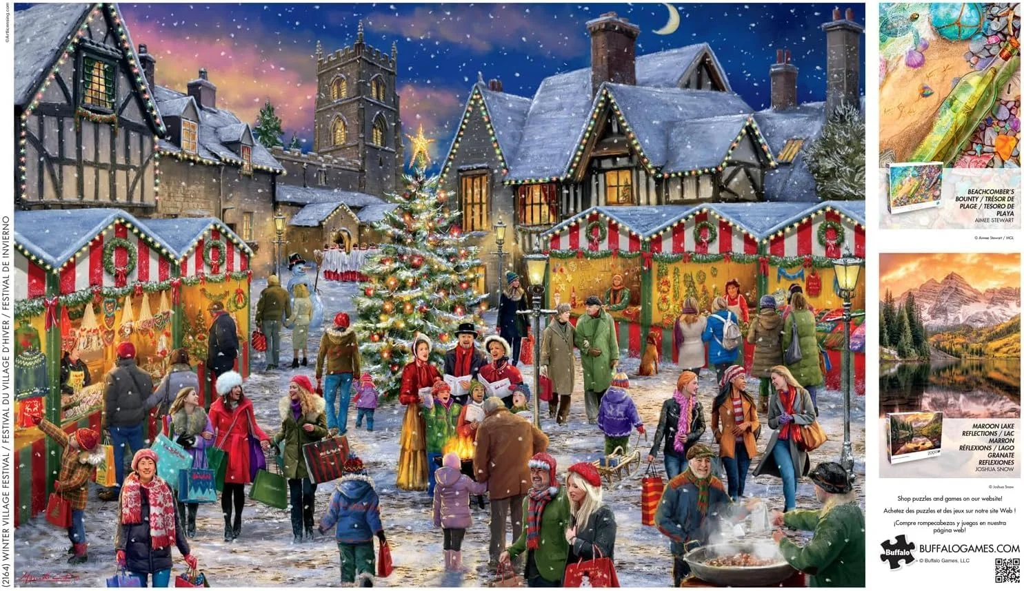 بازی های بوفالو - علی کورتی - جشنواره دهکده زمستانی - پازل 2000 تکه برای بزرگسالان، پازل چالش برانگیز، مناسب برای شب های بازی - اندازه پازل تکمیل شده 97.79 در 67.31 سانتی متر