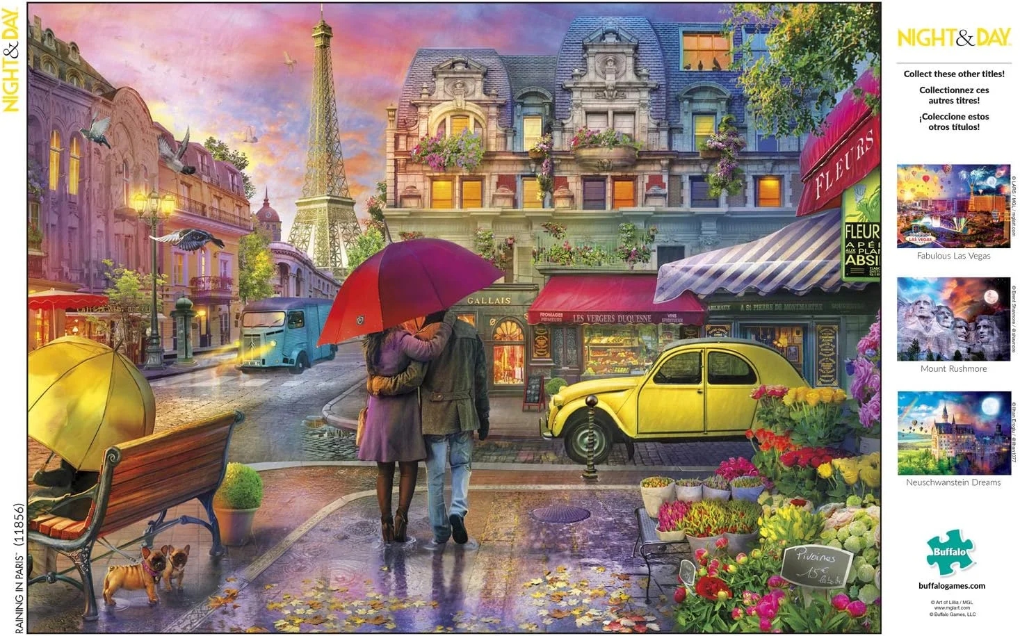 پازل 1000 تکه بوفالو گیمز طرح بارانی در پاریس، چند رنگ پازل 1000 تکه بوفالو گیمز طرح بارانی در پاریس، چند رنگ