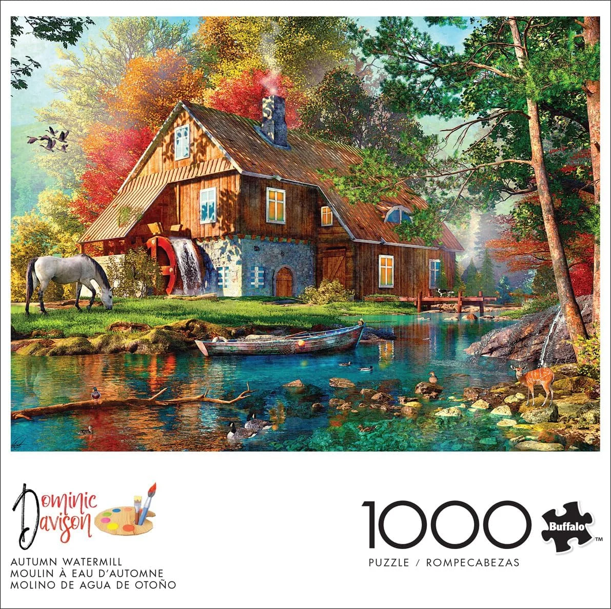 بازی بوفالو - دومینیک دیویدسون - آسیاب آبی پاییزی - پازل 1000 تکه برای بزرگسالان، پازلی چالش برانگیز، مناسب برای شب های بازی - اندازه پازل تکمیل شده 67.94 x 50.16 سانتی متر بازی بوفالو - دومینیک دیویدسون - آسیاب آبی پاییزی - پازل 1000 تکه برای بزرگسالان، پازلی چالش برانگیز، مناسب برای شب های بازی - اندازه پازل تکمیل شده 67.94 x 50.16 سانتی متر
