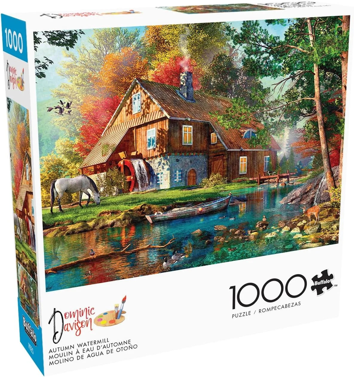 بازی بوفالو - دومینیک دیویدسون - آسیاب آبی پاییزی - پازل 1000 تکه برای بزرگسالان، پازلی چالش برانگیز، مناسب برای شب های بازی - اندازه پازل تکمیل شده 67.94 x 50.16 سانتی متر بازی بوفالو - دومینیک دیویدسون - آسیاب آبی پاییزی - پازل 1000 تکه برای بزرگسالان، پازلی چالش برانگیز، مناسب برای شب های بازی - اندازه پازل تکمیل شده 67.94 x 50.16 سانتی متر