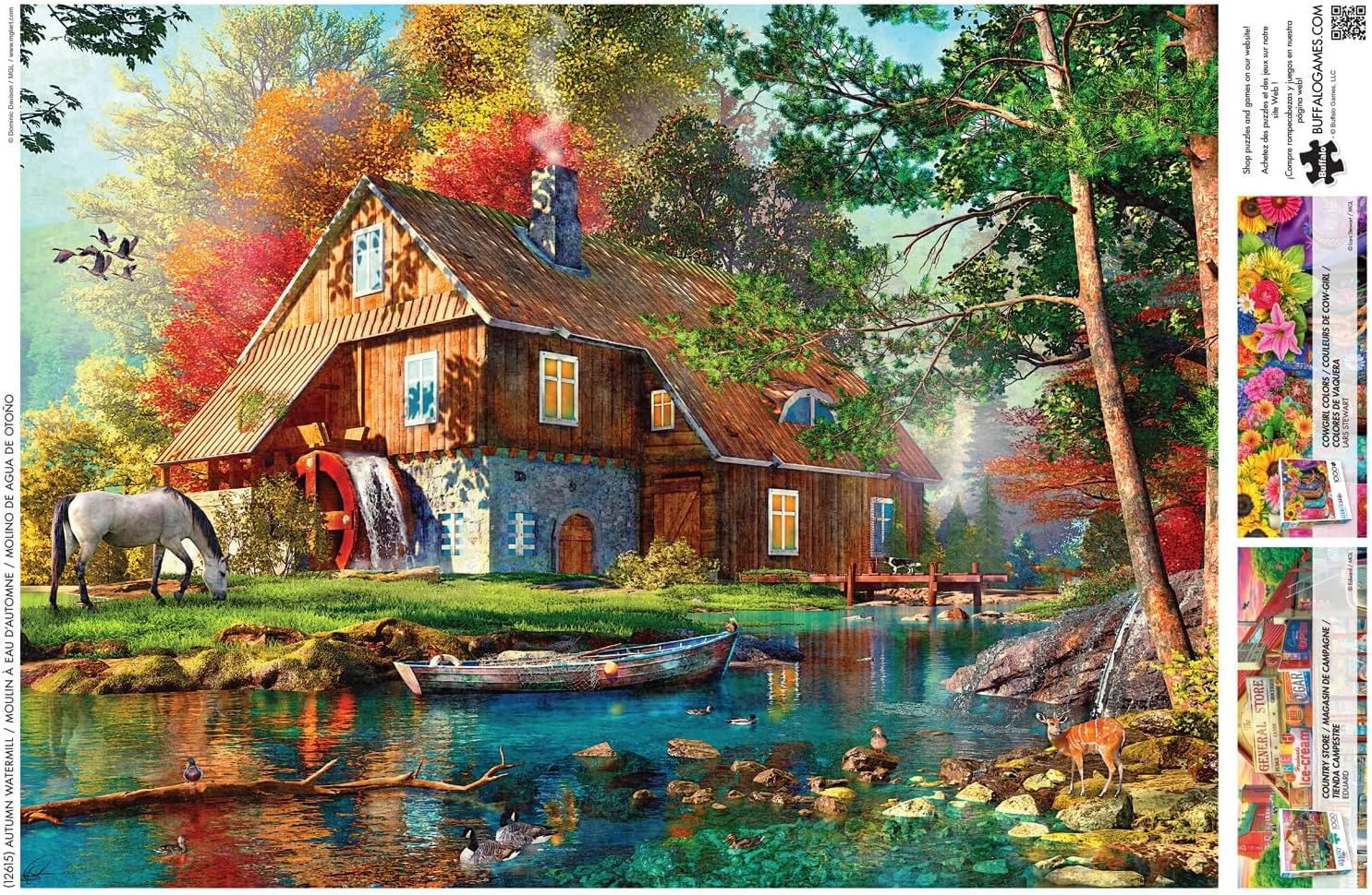 بازی بوفالو - دومینیک دیویدسون - آسیاب آبی پاییزی - پازل 1000 تکه برای بزرگسالان، پازلی چالش برانگیز، مناسب برای شب های بازی - اندازه پازل تکمیل شده 67.94 x 50.16 سانتی متر بازی بوفالو - دومینیک دیویدسون - آسیاب آبی پاییزی - پازل 1000 تکه برای بزرگسالان، پازلی چالش برانگیز، مناسب برای شب های بازی - اندازه پازل تکمیل شده 67.94 x 50.16 سانتی متر