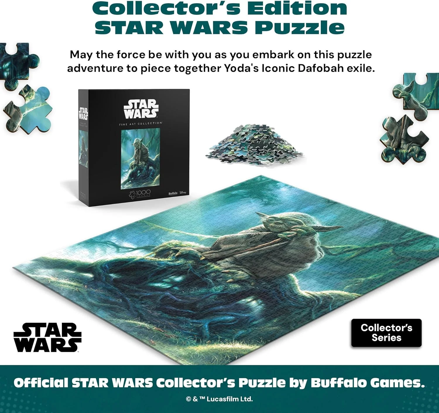 پازل 1000 تکه جنگ ستارگان بوفالو گیمز - مجموعه هنرهای زیبا - یودا