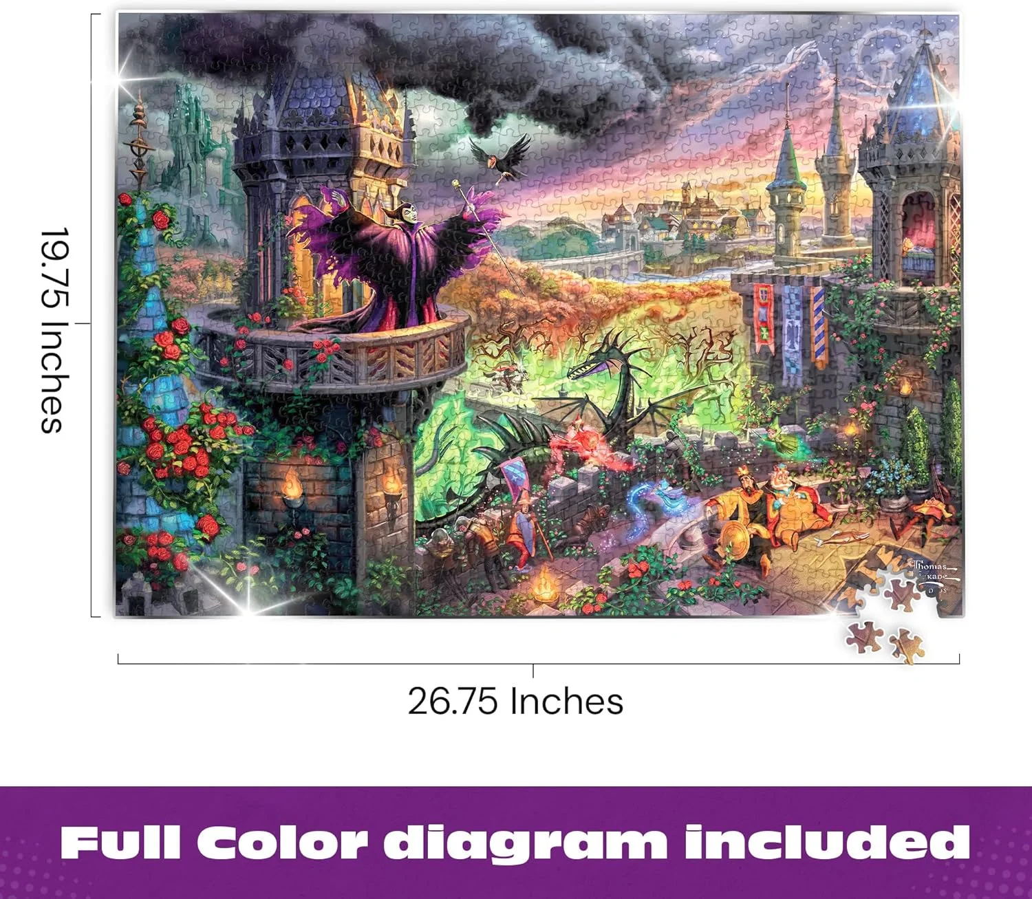 پازل 1000 تکه دیزنی - توماس کینکید - Maleficent از Buffalo Games Silver Select