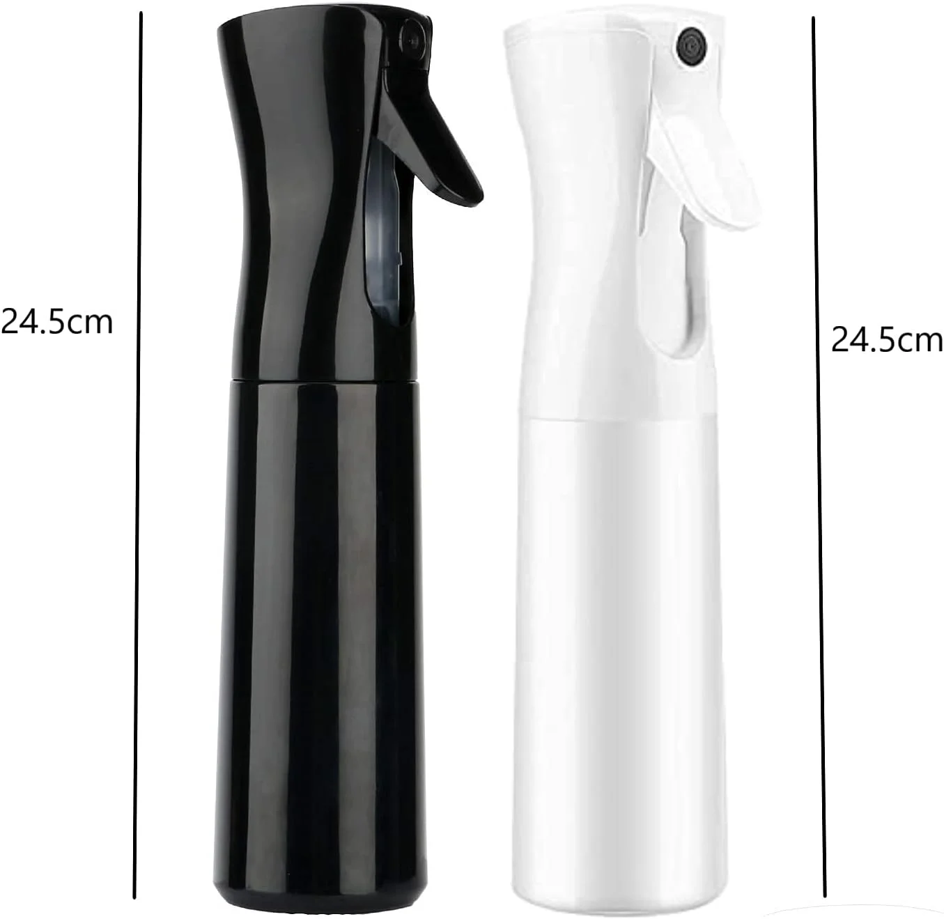 بطری اسپری مه پاش 300 میلی لیتری مشکی + 300 میلی لیتری سفید برای آرایشگری، ابزار حالت دهی مو، بطری اسپری مو سالن، ابزار آرایشگری