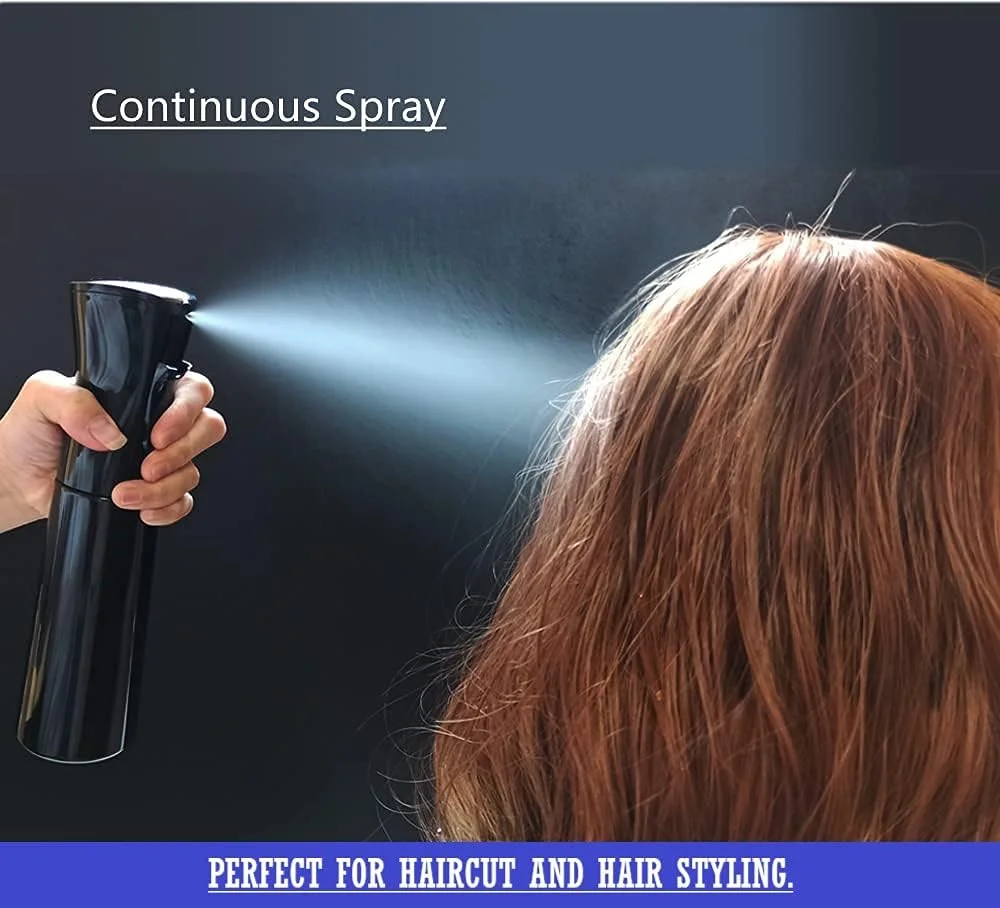 بطری اسپری مه پاش 300 میلی لیتری مشکی + 300 میلی لیتری سفید برای آرایشگری، ابزار حالت دهی مو، بطری اسپری مو سالن، ابزار آرایشگری