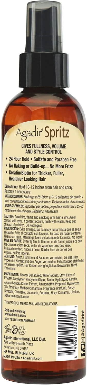 اسپری حالت دهنده و فینیشینگ روغن آرگان آغادیر - نگهدارنده فوق العاده قوی - 236 میلی لیتر