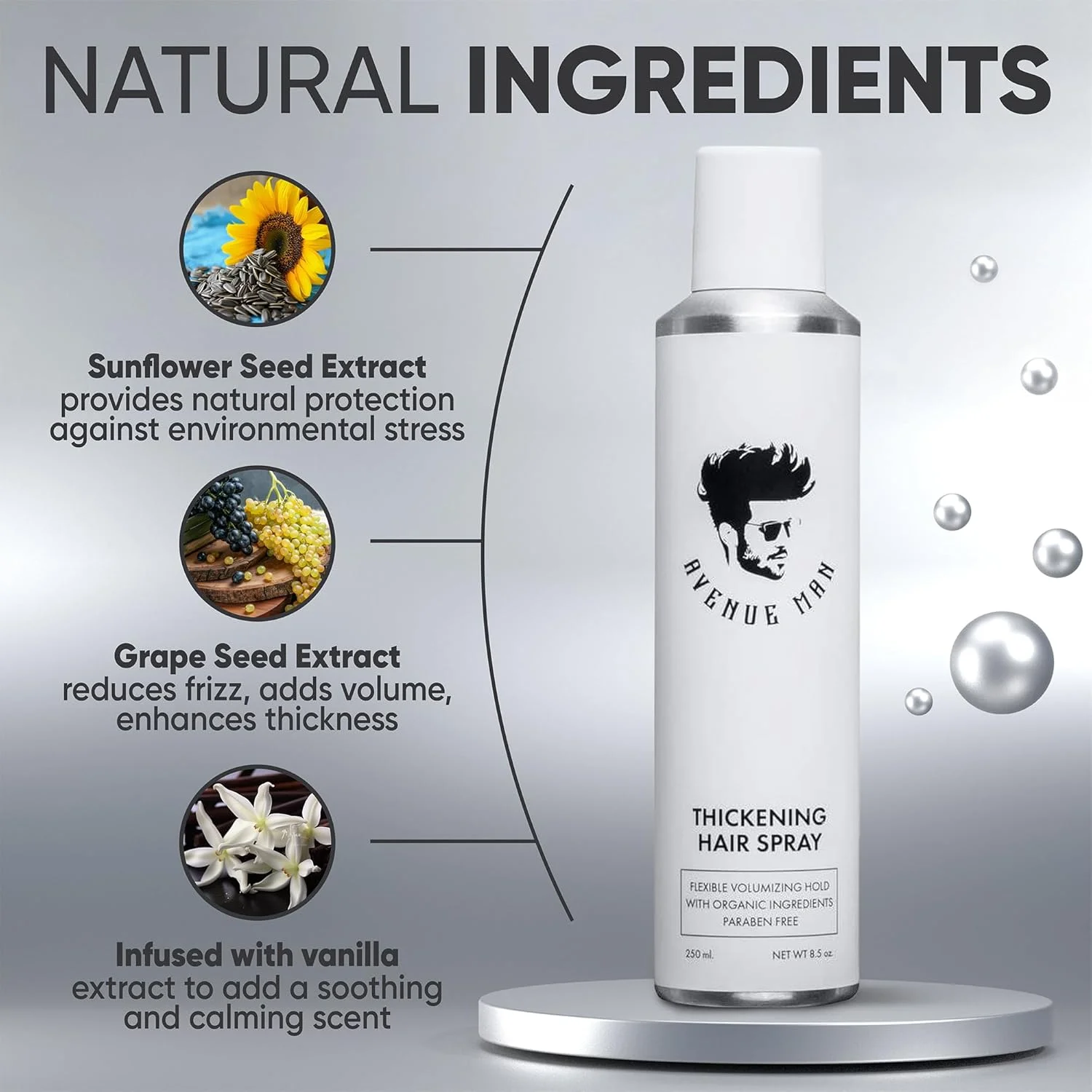 اسپری حجم دهنده مو مردانه Avenue Man (250 میل) - اسپری مو حجم دهنده و بافت دهنده با عصاره های گیاهی برای انواع مو