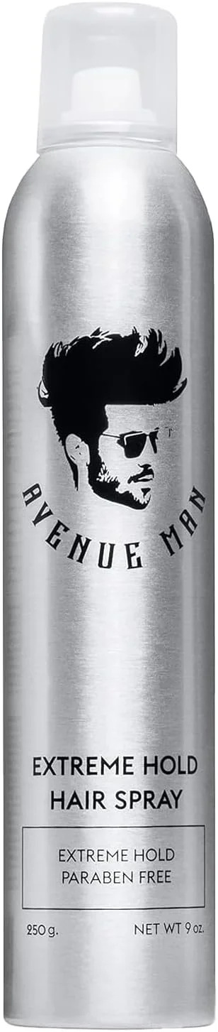 اسپری موی قوی آون्यू من، 255 گرم - اسپری موی بدون پارابن برای مردان با عصاره های طبیعی - محصولات مو برای مردان - اسپری مو با قدرت نگهداری فوق العاده، ساخت پرتغال