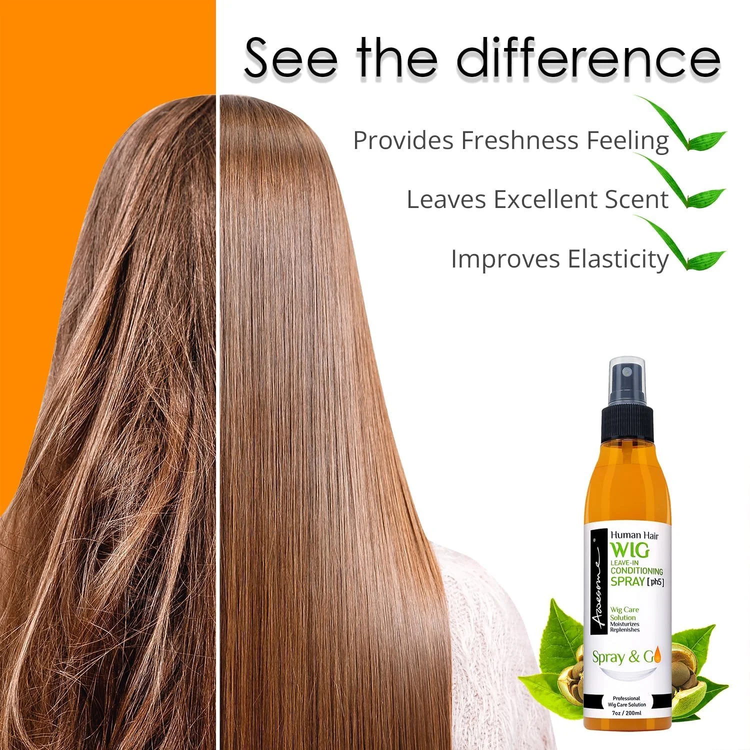 اسپری نرم کننده موی کلاه گیس موی طبیعی انسان، ph5، اسپری و برو، 200 میل اسپری نرم کننده موی کلاه گیس موی طبیعی انسان، ph5، اسپری و برو، 200 میل