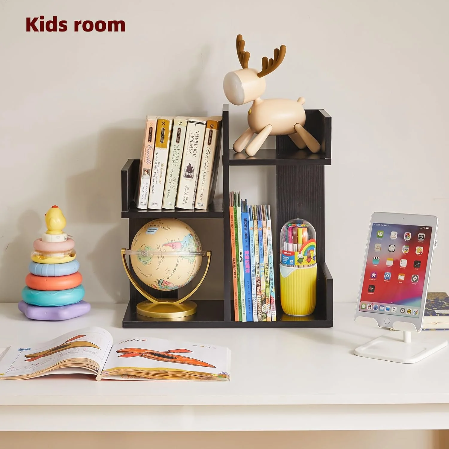 آیبیجو، نگهدارنده کتاب رومیزی، قفسه کتاب درختی زیبا و منحصر به فرد برای اتاق کودک، نگهدارنده کتاب برای میز، قفسه مشکی مدل YD-DSR002B آیبیجو، نگهدارنده کتاب رومیزی، قفسه کتاب درختی زیبا و منحصر به فرد برای اتاق کودک، نگهدارنده کتاب برای میز، قفسه مشکی مدل YD-DSR002B
