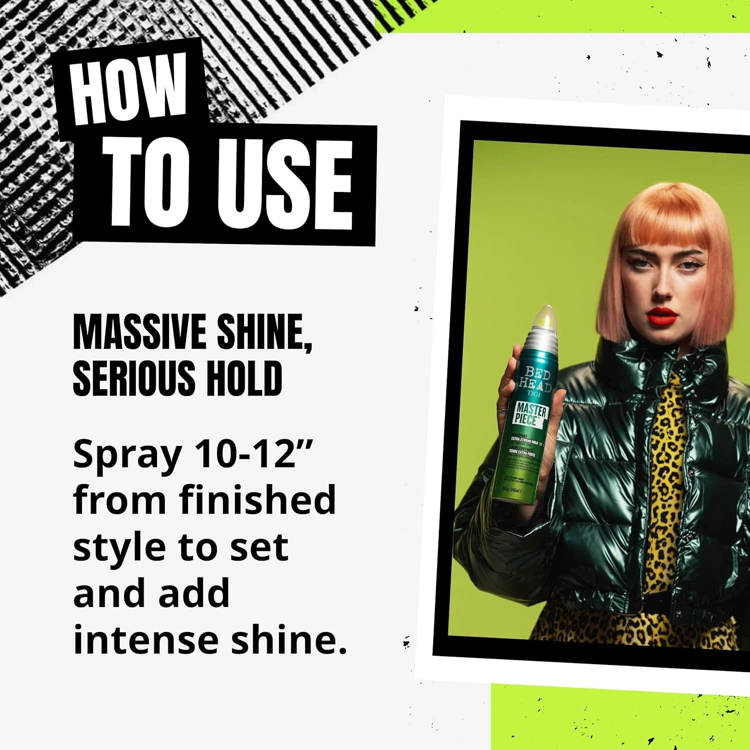 اسپری مو کنترل وز مو Bed Head by TIGI - اسپری مراقبت از مو Masterpiece با قدرت نگهداری فوق العاده برای موهای فوق العاده براق و درخشان - 340 میلی لیتر