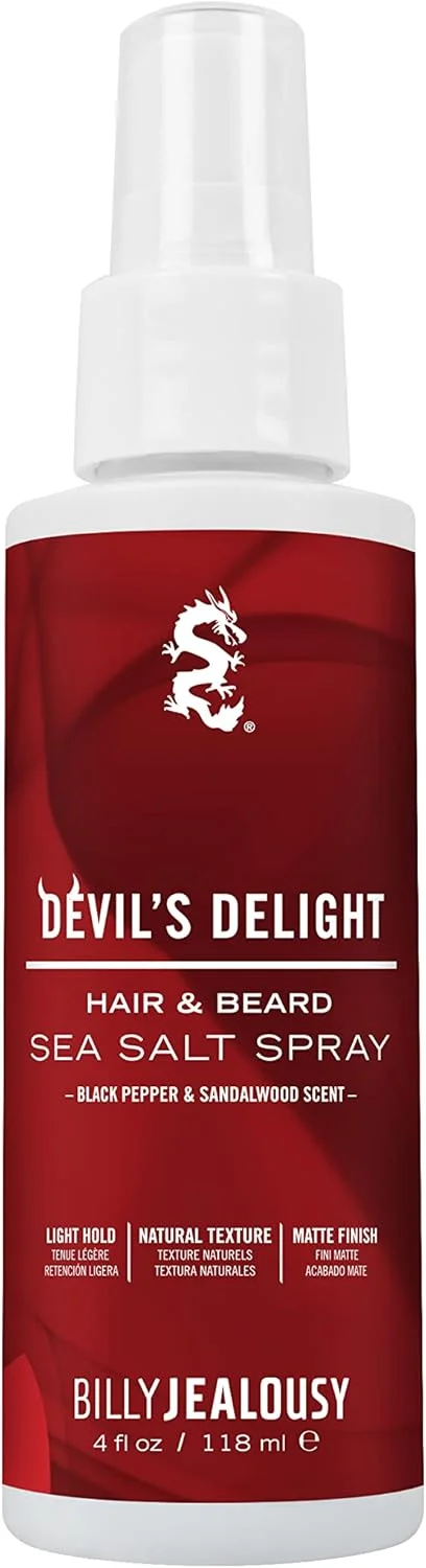 اسپری نمک دریایی بیلی جلاسی Devil's Delight، اسپری حجم دهنده و بافت دهنده مو با نرم کننده طبیعی، 118 میلی لیتر