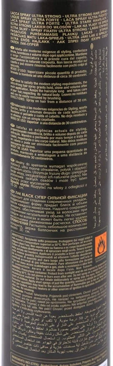 اسپری موی فوق العاده قوی لاین حرفه ای مشکی، فرمول ضد رطوبت، 500 میلی لیتر
