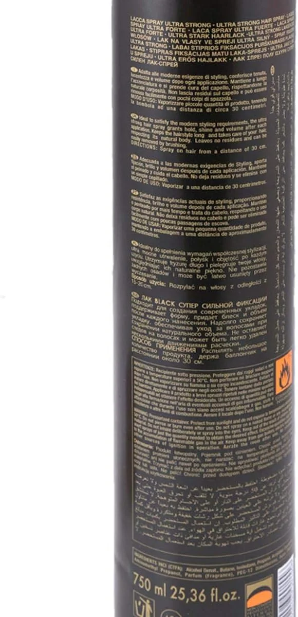 اسپری موی فوق العاده قوی مشکی، فرمول ضد رطوبت، ۷۵۰ میلی لیتر