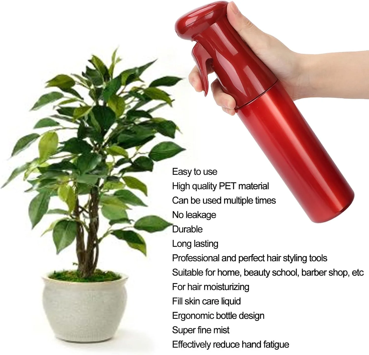 بطری اسپری، بطری اسپری کوچک، بطری مه پاش 300 میلی لیتری با مه بسیار ظریف و ضد نشت برای حالت دادن به مو و تمیز کردن