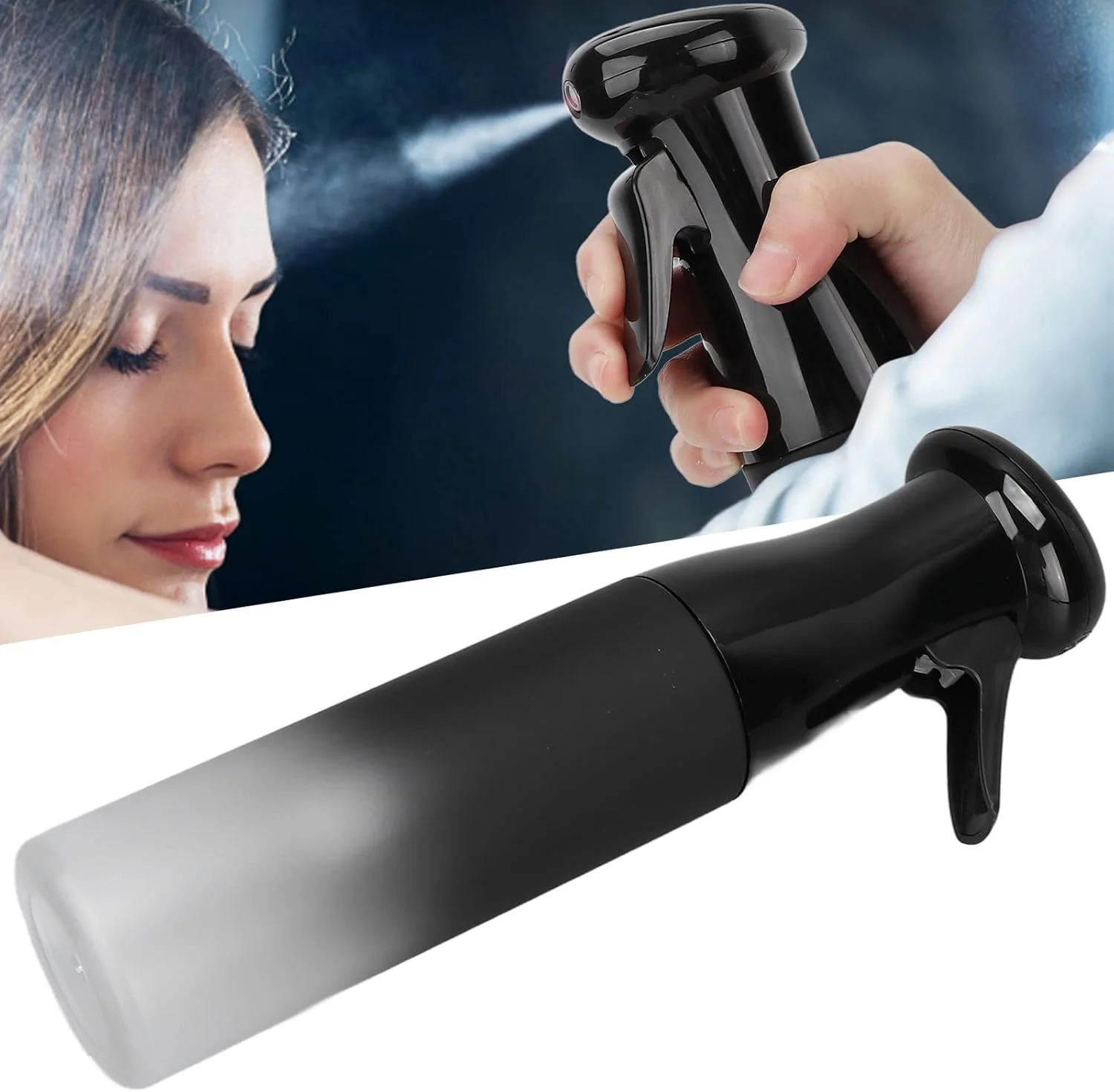 بطری اسپری کوچک 300 میلی لیتری پلاستیکی خالی با مه پاش ریز و مداوم برای تجهیزات آرایش مو بطری اسپری کوچک 300 میلی لیتری پلاستیکی خالی با مه پاش ریز و مداوم برای تجهیزات آرایش مو