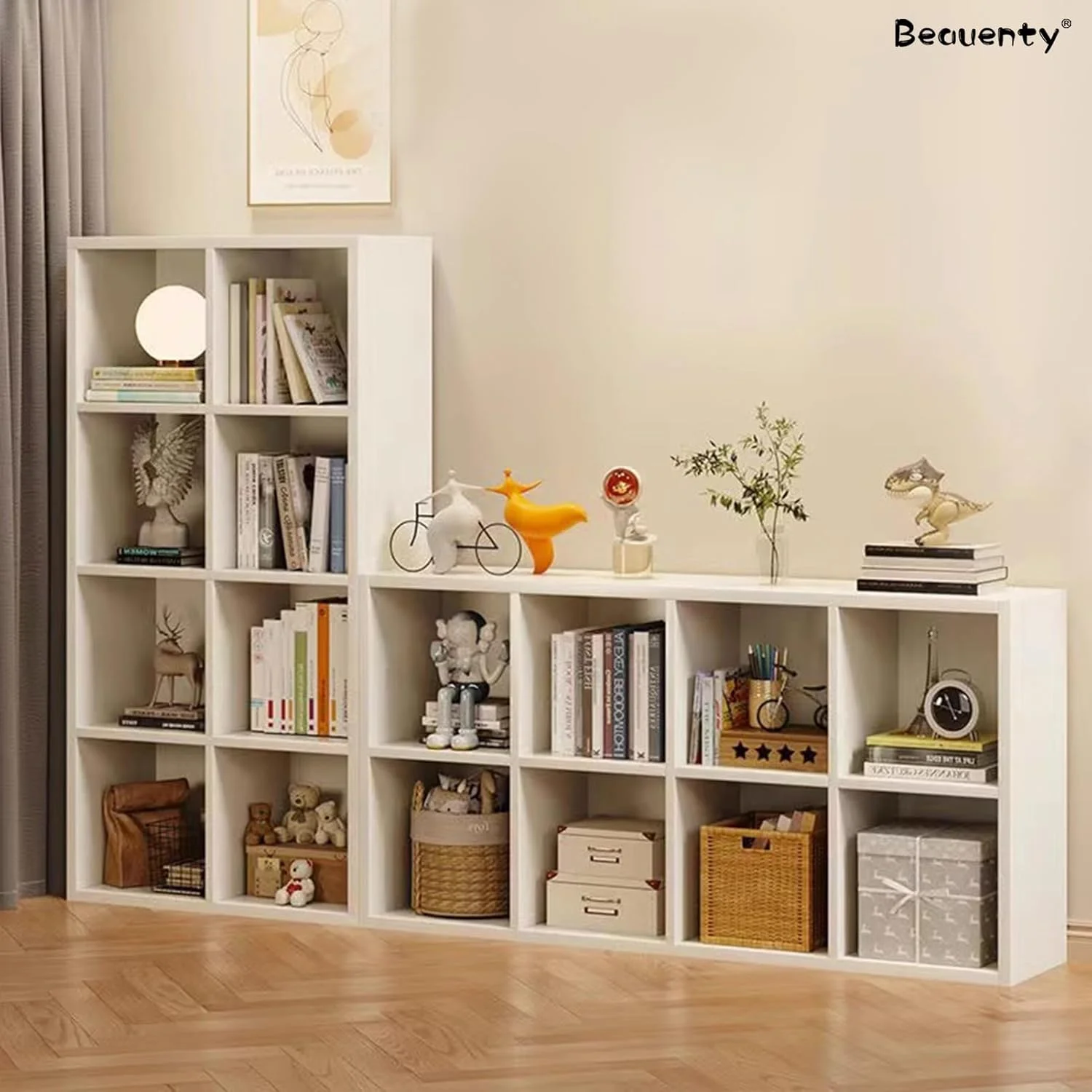 قفسه کتاب Beauenty، قفسه کتاب برای کودکان، قفسه کتاب قفسه بندی اداری، قفسه نمایش سلسله مراتبی برای مدرسه خانگی (استایل 4)