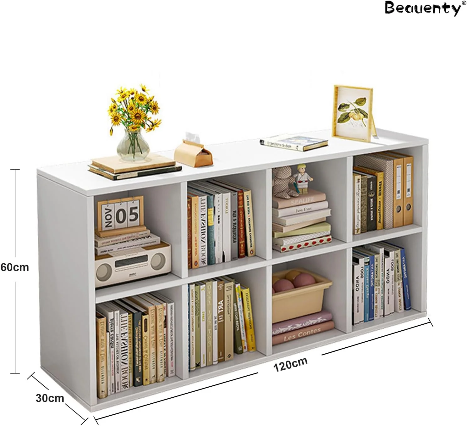 قفسه کتاب Beauenty، قفسه کتاب برای کودکان، قفسه کتاب قفسه بندی اداری، قفسه نمایش سلسله مراتبی برای مدرسه خانگی (استایل 4)