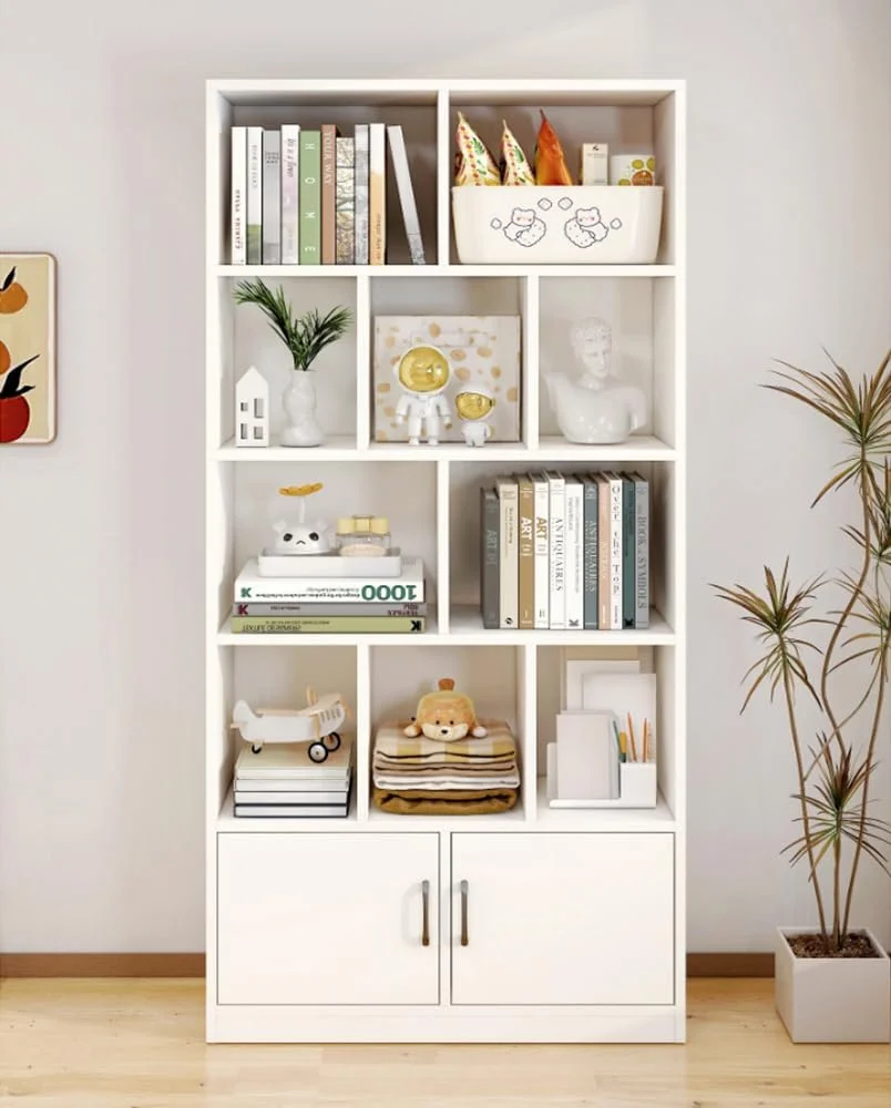 کتابخانه ایستاده 178 سانتیمتری، کابینت نمایش چوبی با 2 درب و قفسه باز چند طبقه، قفسه کتاب عمودی برای اتاق نشیمن، اتاق خواب، خانه و دفتر کار، سفید (SGG029B-80) کتابخانه ایستاده 178 سانتیمتری، کابینت نمایش چوبی با 2 درب و قفسه باز چند طبقه، قفسه کتاب عمودی برای اتاق نشیمن، اتاق خواب، خانه و دفتر کار، سفید (SGG029B-80)