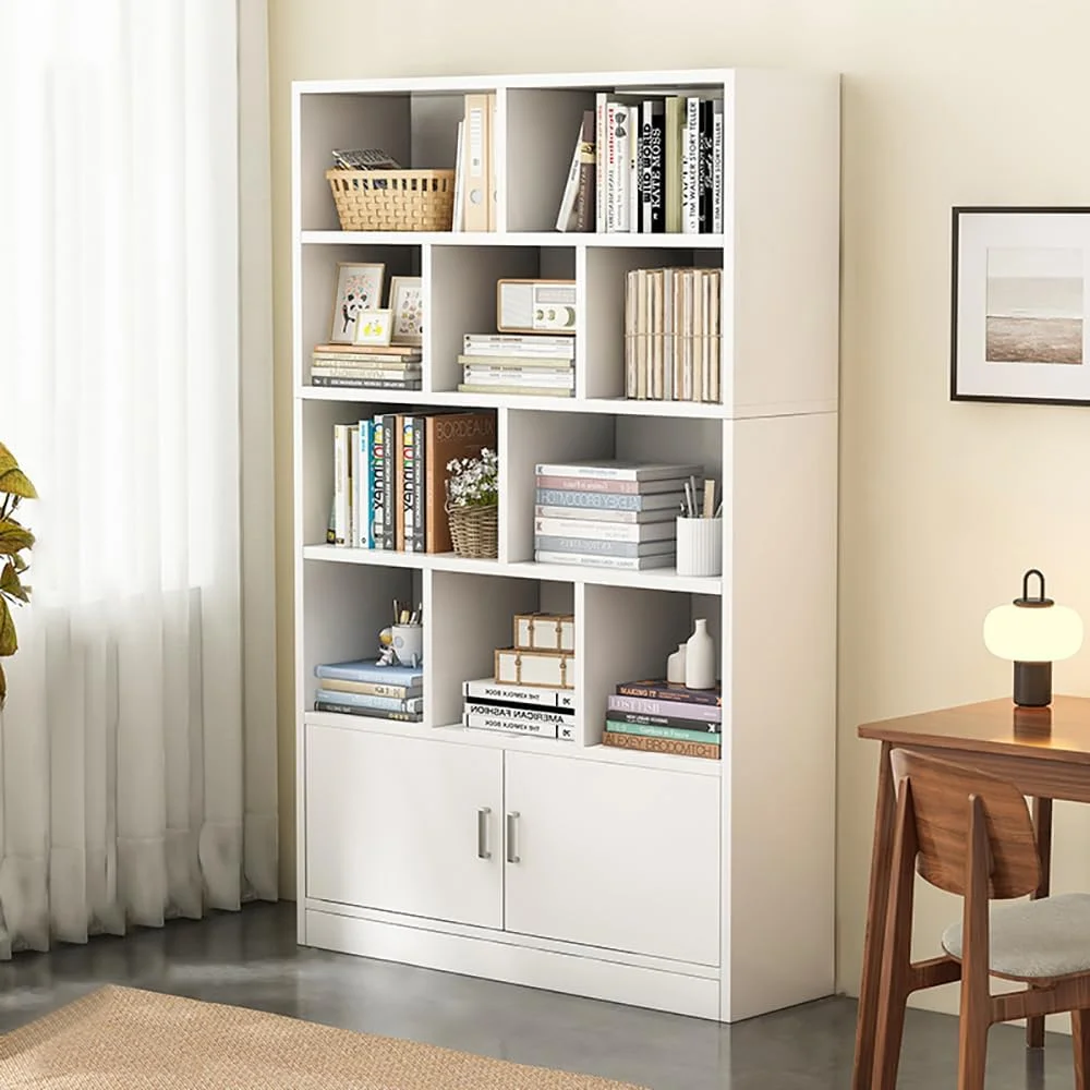 کتابخانه ایستاده 178 سانتیمتری، کابینت نمایش چوبی با 2 درب و قفسه باز چند طبقه، قفسه کتاب عمودی برای اتاق نشیمن، اتاق خواب، خانه و دفتر کار، سفید (SGG029B-80) کتابخانه ایستاده 178 سانتیمتری، کابینت نمایش چوبی با 2 درب و قفسه باز چند طبقه، قفسه کتاب عمودی برای اتاق نشیمن، اتاق خواب، خانه و دفتر کار، سفید (SGG029B-80)