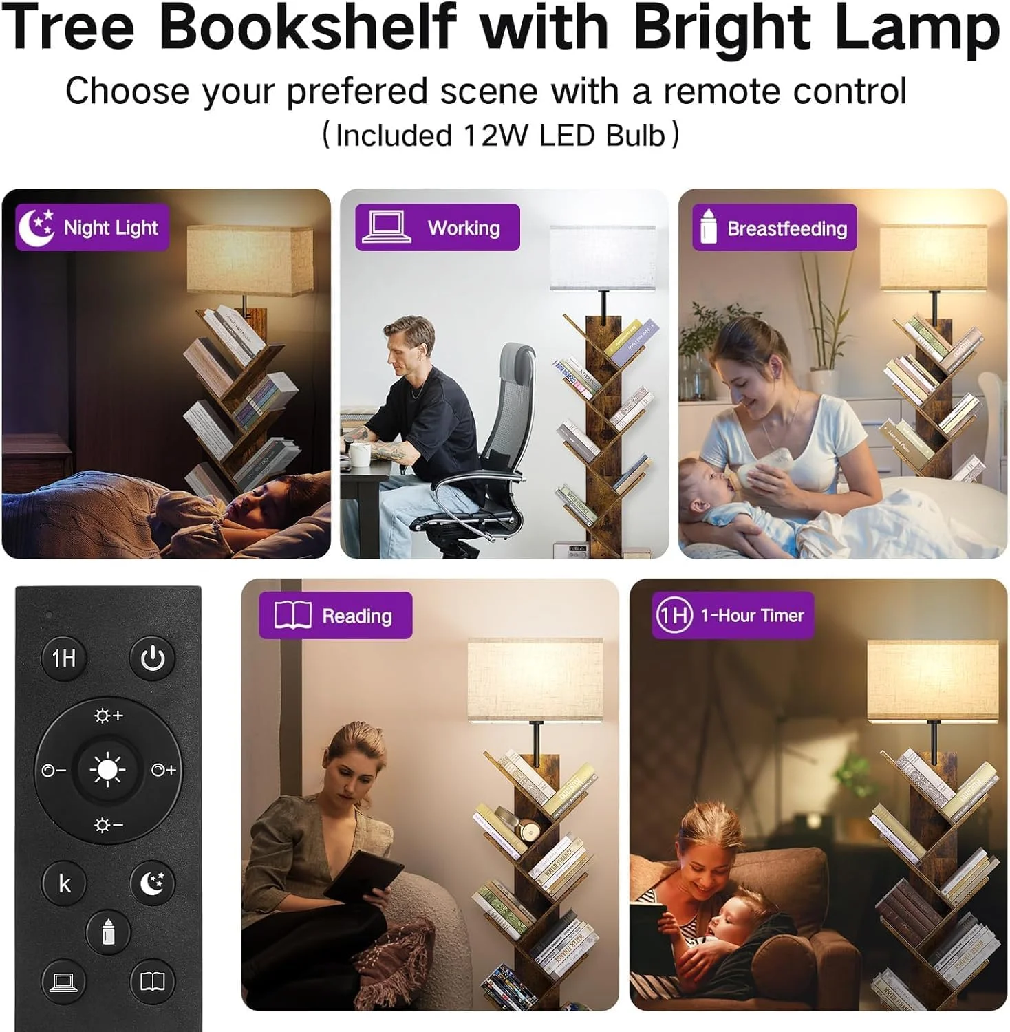 کتابخانه درختی 6 طبقه با نور، ریموت و تایمر، کتابخانه ایستاده مدرن بلند، قفسه کتاب چوبی باریک، قفسه کوچک سازمان دهنده کتاب برای اتاق نشیمن، اتاق خواب، دفتر - خانه خود را دنج تر کنید کتابخانه درختی 6 طبقه با نور، ریموت و تایمر، کتابخانه ایستاده مدرن بلند، قفسه کتاب چوبی باریک، قفسه کوچک سازمان دهنده کتاب برای اتاق نشیمن، اتاق خواب، دفتر - خانه خود را دنج تر کنید