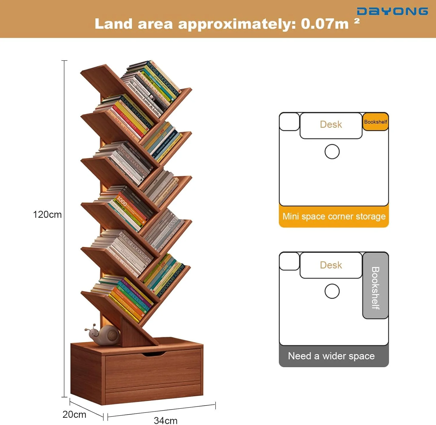 کتابخانه درختی 12 طبقه DAYONG، قفسه کتاب چوبی با کشو، قفسه کتاب ایستاده، قفسه نمایشگر کاربردی برای دفتر کار خانگی، اتاق نشیمن، اتاق خواب (چوب) کتابخانه درختی 12 طبقه DAYONG، قفسه کتاب چوبی با کشو، قفسه کتاب ایستاده، قفسه نمایشگر کاربردی برای دفتر کار خانگی، اتاق نشیمن، اتاق خواب (چوب)