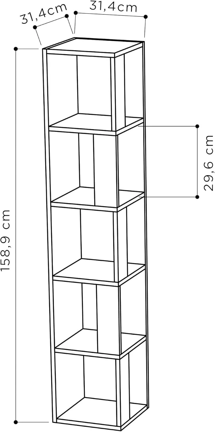 کتابخانه گوشه ای دکورتی مدل پیانو، سیستم قفسه بندی چند سطحی باز ایده آل برای دفتر کار خانگی، راهرو و اتاق نشیمن، ابعاد 31.4 عمق x 31.4 عرض x 158.9 ارتفاع سانتی متر (سفید) کتابخانه گوشه ای دکورتی مدل پیانو، سیستم قفسه بندی چند سطحی باز ایده آل برای دفتر کار خانگی، راهرو و اتاق نشیمن، ابعاد 31.4 عمق x 31.4 عرض x 158.9 ارتفاع سانتی متر (سفید)
