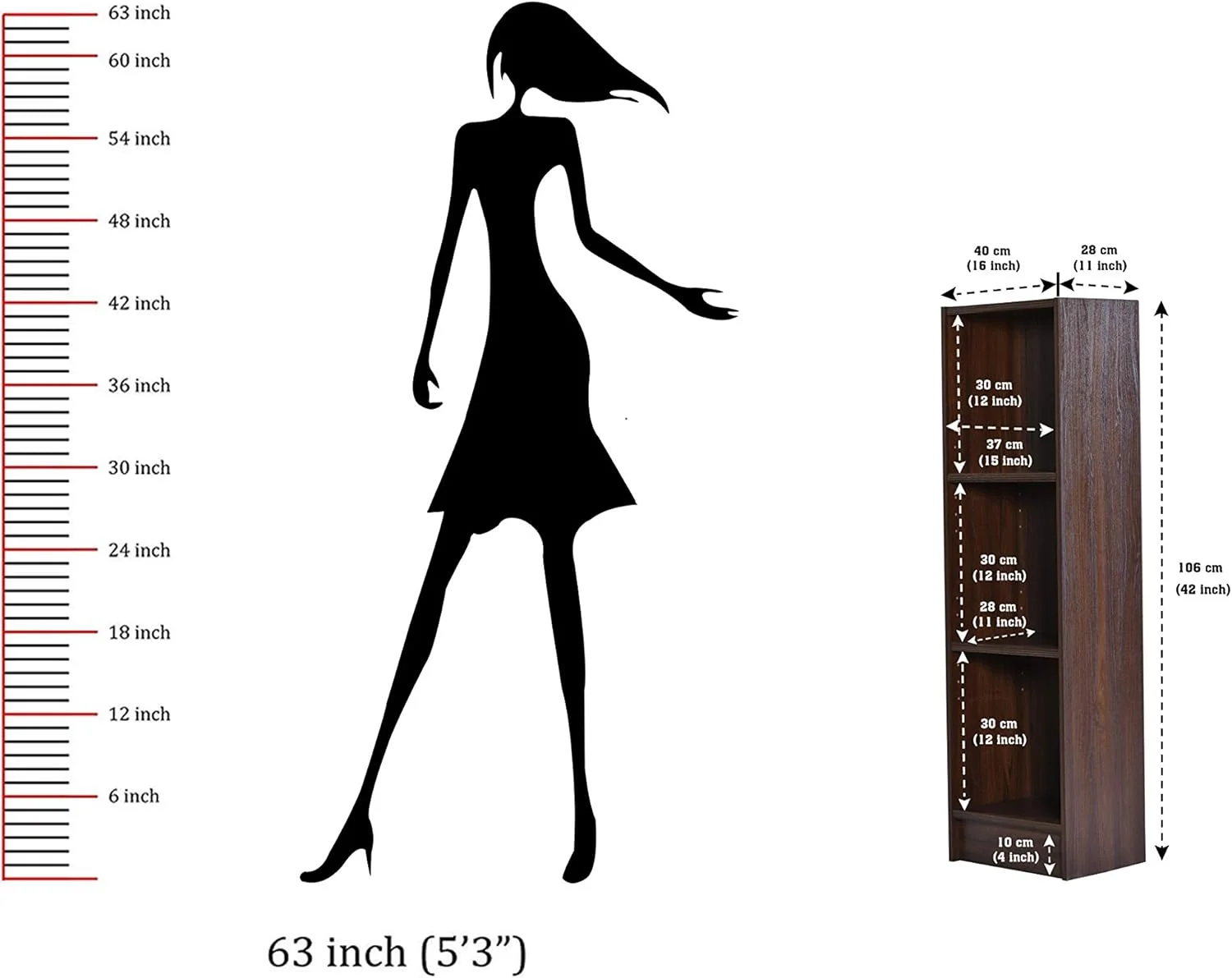 قفسه کتاب و واحد نمایش 3 طبقه DeckUp Lexis (گردویی، روکش مات) قفسه کتاب و واحد نمایش 3 طبقه DeckUp Lexis (گردویی، روکش مات)