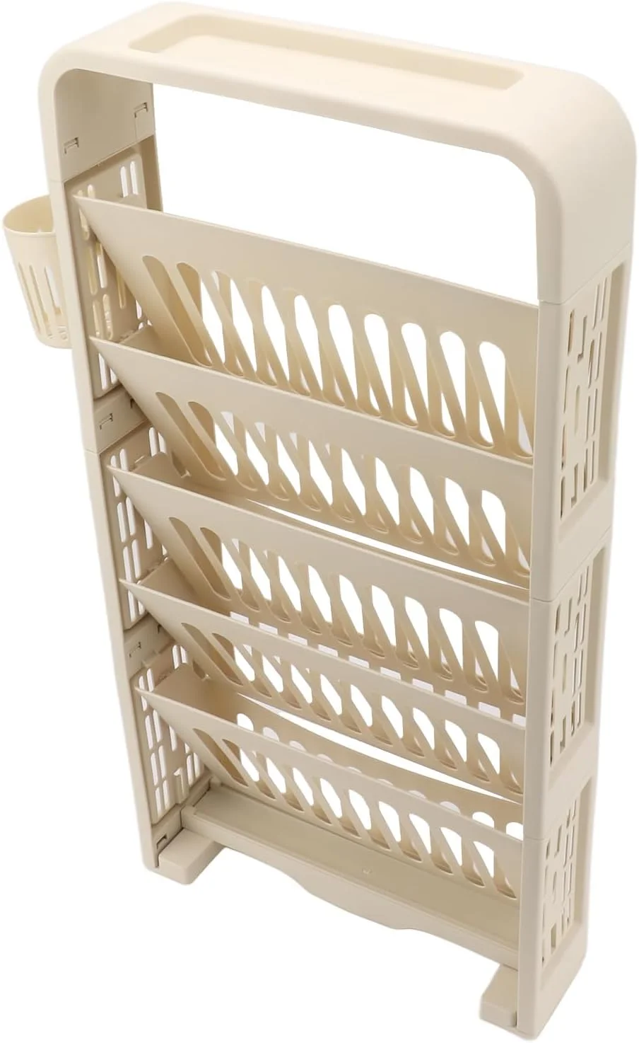 قفسه کتاب 6 طبقه Fockety، قفسه کتاب متحرک و منحصر به فرد، ترولی باریک برای کتاب، قفسه نمایش گوشه ای برای کتابخانه خوابگاه، چرخ دستی چند منظوره (سفید کرمی) قفسه کتاب 6 طبقه Fockety، قفسه کتاب متحرک و منحصر به فرد، ترولی باریک برای کتاب، قفسه نمایش گوشه ای برای کتابخانه خوابگاه، چرخ دستی چند منظوره (سفید کرمی)