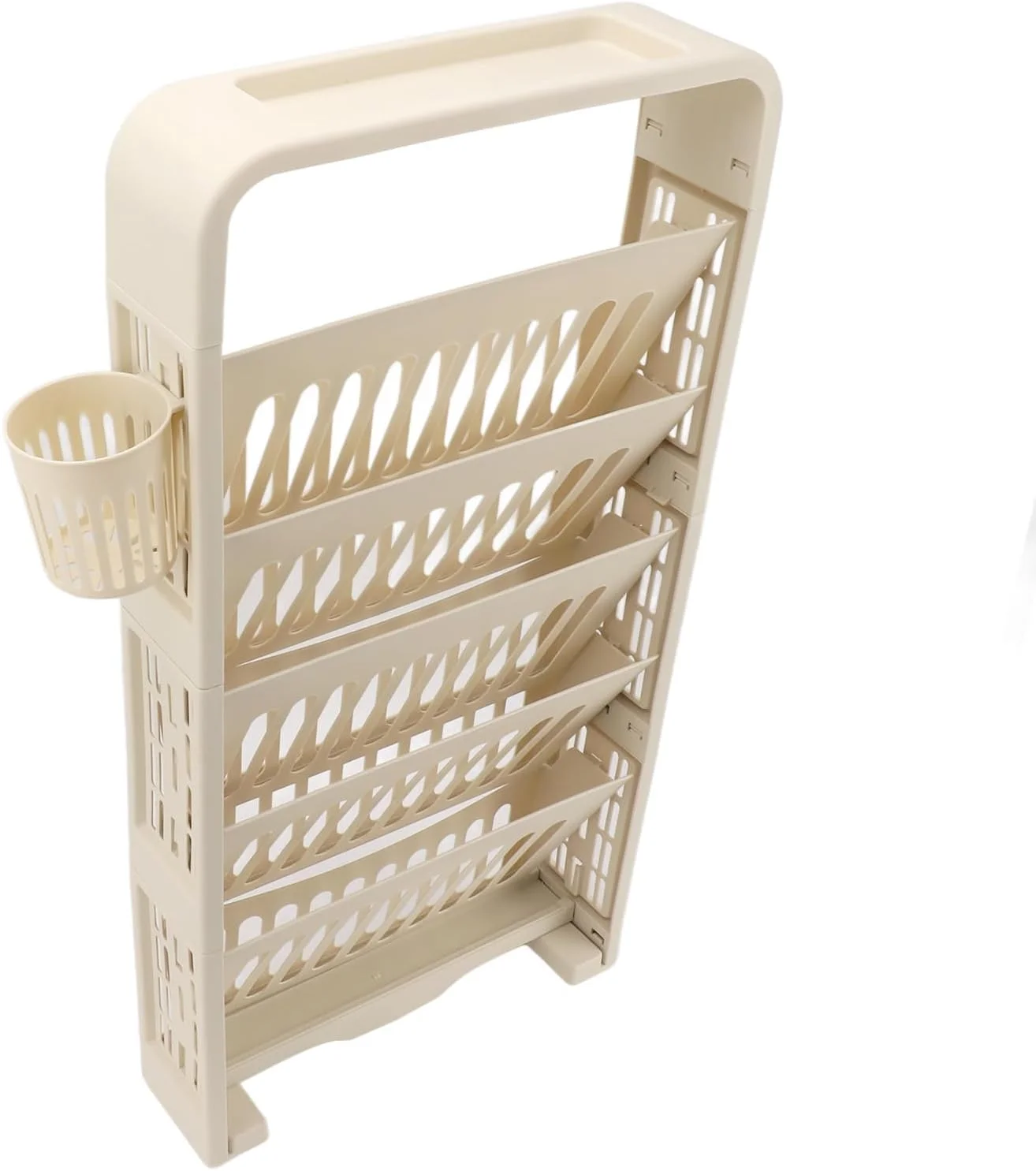 قفسه کتاب 6 طبقه Fockety، قفسه کتاب متحرک و منحصر به فرد، ترولی باریک برای کتاب، قفسه نمایش گوشه ای برای کتابخانه خوابگاه، چرخ دستی چند منظوره (سفید کرمی) قفسه کتاب 6 طبقه Fockety، قفسه کتاب متحرک و منحصر به فرد، ترولی باریک برای کتاب، قفسه نمایش گوشه ای برای کتابخانه خوابگاه، چرخ دستی چند منظوره (سفید کرمی)