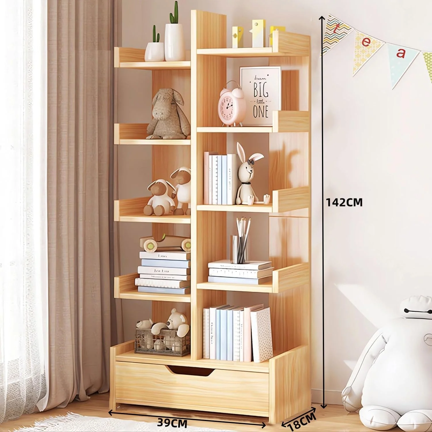 قفسه کتاب درختی 10 طبقه، قفسه نمایش کتاب ایستاده، سازمان دهنده ذخیره سازی با روکش بلوط روستایی برای اتاق نشیمن، دفتر، اتاق کودک قفسه کتاب درختی 10 طبقه، قفسه نمایش کتاب ایستاده، سازمان دهنده ذخیره سازی با روکش بلوط روستایی برای اتاق نشیمن، دفتر، اتاق کودک