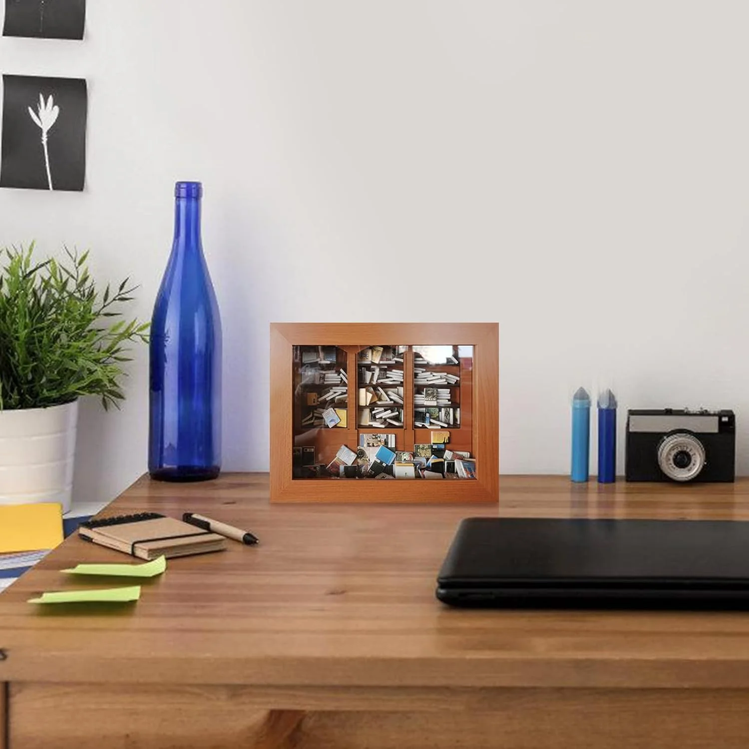 کتابخانه چوبی اسباب بازی حسی، اسباب بازی های رومیزی قابل حمل دست ساز - مینی قفسه کتاب تزئینی، برای دوستان، همکاران، تولد، کریسمس، سال نو، عروسی، رومیزی، داخلی