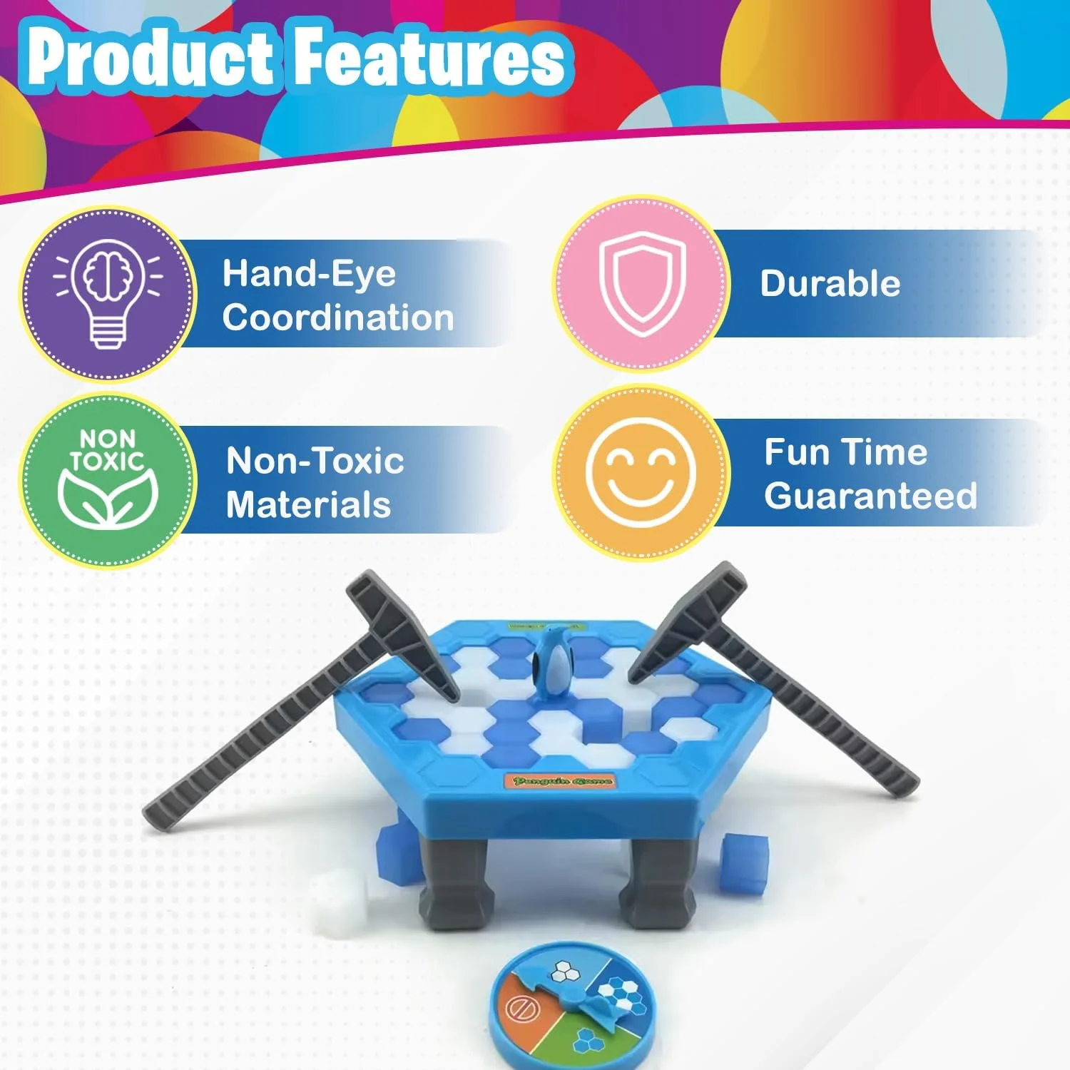 بازی پازل تله پنگوئن هوشمند خانگی، بازی فکری تعاملی شکستن یخ برای کودکان، بازی تخته ای رومیزی پازلی، هدیه تولد برای پسران و دختران