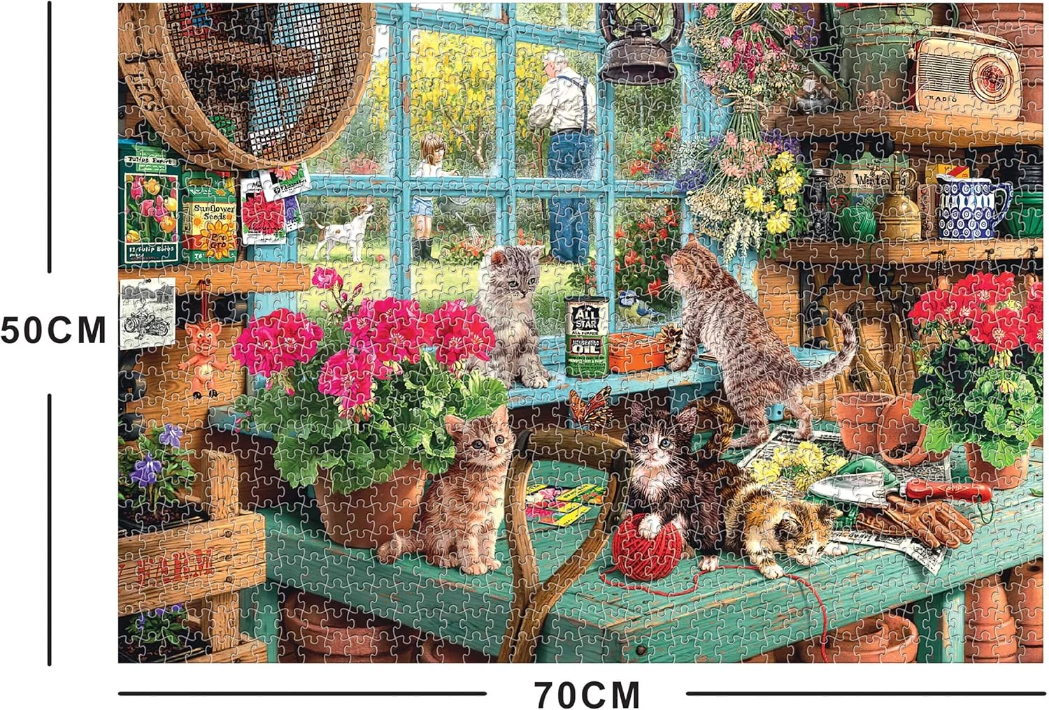 پازل 1000 تکه هونگمینگ، بازی آموزشی برای بزرگسالان، نوجوانان و کودکان، پازل بزرگ (گربه پشت پنجره) پازل 1000 تکه هونگمینگ، بازی آموزشی برای بزرگسالان، نوجوانان و کودکان، پازل بزرگ (گربه پشت پنجره)