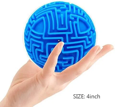 اسباب بازی پازل توپی سه بعدی هزارتو حافظه ای جاذبه ای شگفت انگیز - هدیه ای برای کودکان و بزرگسالان، بازی چالش برانگیز، بازی فکری توپ های کوچک، اسباب بازی برای کودکان و بزرگسالان، توپ های هزارتو، بازی پازل (آبی)