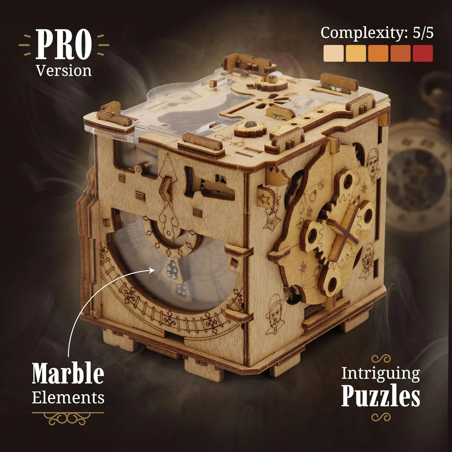 آی‌دی‌ونچر کلوباکس پرو - دوربین عکاسی شرلوک: بازی اتاق فرار جعبه پازل - جعبه پازل چوبی سه بعدی فریبنده - بازی های پازل منحصر به فرد - جعبه فکری برای بزرگسالان و پازل ترتیبی