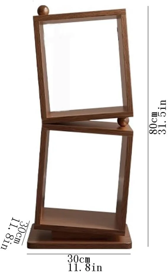 قفسه کتاب ایستاده دو طرفه، قفسه چوبی تزئینی برای کتاب های اداری، دارای 2 محفظه برای نگهداری و نمایش خانگی قفسه کتاب ایستاده دو طرفه، قفسه چوبی تزئینی برای کتاب های اداری، دارای 2 محفظه برای نگهداری و نمایش خانگی