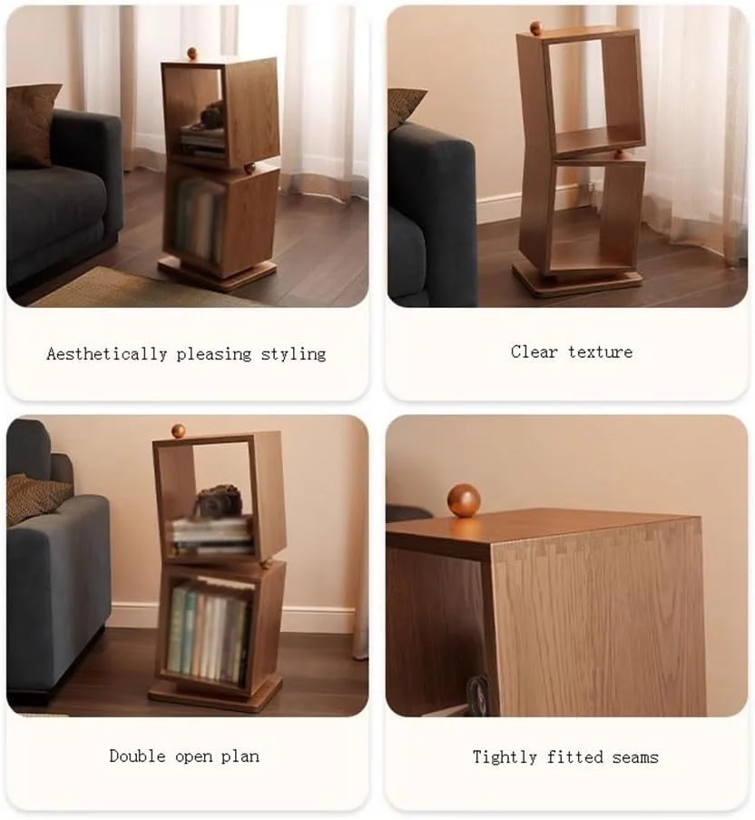 قفسه کتاب ایستاده دو طرفه، قفسه چوبی تزئینی برای کتاب های اداری، دارای 2 محفظه برای نگهداری و نمایش خانگی قفسه کتاب ایستاده دو طرفه، قفسه چوبی تزئینی برای کتاب های اداری، دارای 2 محفظه برای نگهداری و نمایش خانگی