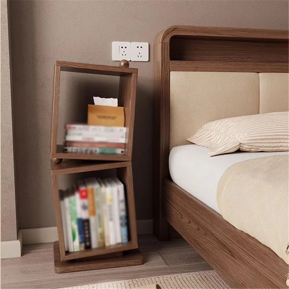 قفسه کتاب ایستاده دو طرفه، قفسه چوبی تزئینی برای کتاب های اداری، قفسه نمایشگر ذخیره سازی خانگی با 2 محفظه قفسه کتاب ایستاده دو طرفه، قفسه چوبی تزئینی برای کتاب های اداری، قفسه نمایشگر ذخیره سازی خانگی با 2 محفظه