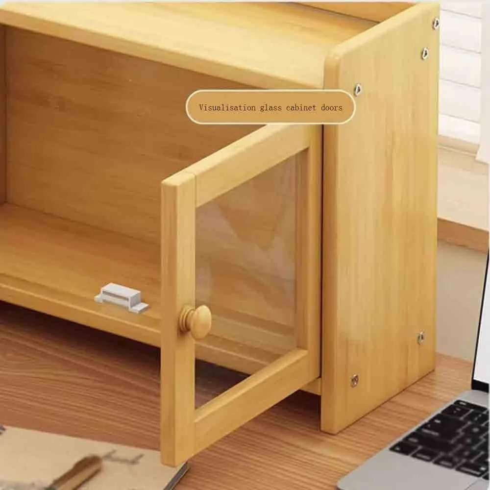 قفسه کتاب رومیزی بامبو، با درب دوتایی پلاستیکی، قفسه نمایشگر، برای قفسه سازمان دهنده چند منظوره اداری، خانه، خوابگاه (L50xW17xH50 سانتی متر) قفسه کتاب رومیزی بامبو، با درب دوتایی پلاستیکی، قفسه نمایشگر، برای قفسه سازمان دهنده چند منظوره اداری، خانه، خوابگاه (L50xW17xH50 سانتی متر)