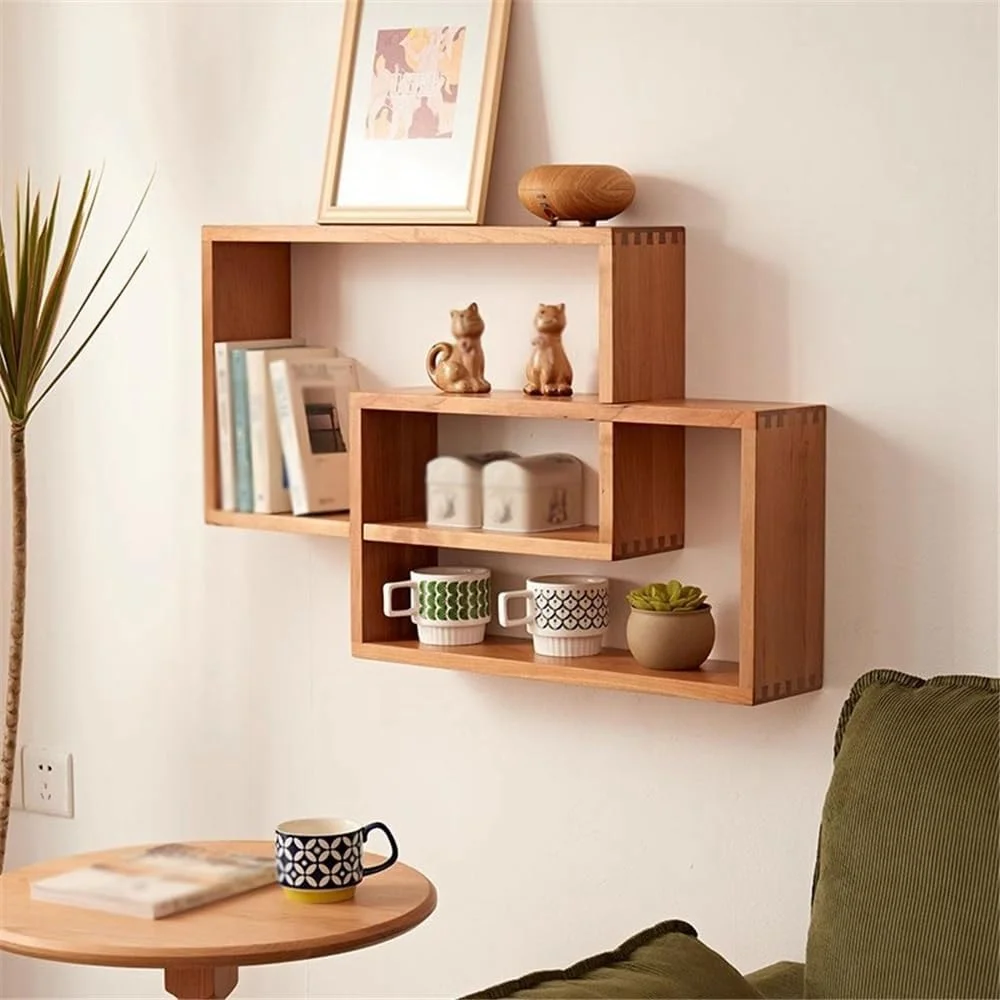 قفسه کتاب دیواری شناور، قفسه کتاب چوبی حلقه دوتایی تزئینی، برای قفسه نمایش اتاق نشیمن، مطالعه، دفتر کار قفسه کتاب دیواری شناور، قفسه کتاب چوبی حلقه دوتایی تزئینی، برای قفسه نمایش اتاق نشیمن، مطالعه، دفتر کار