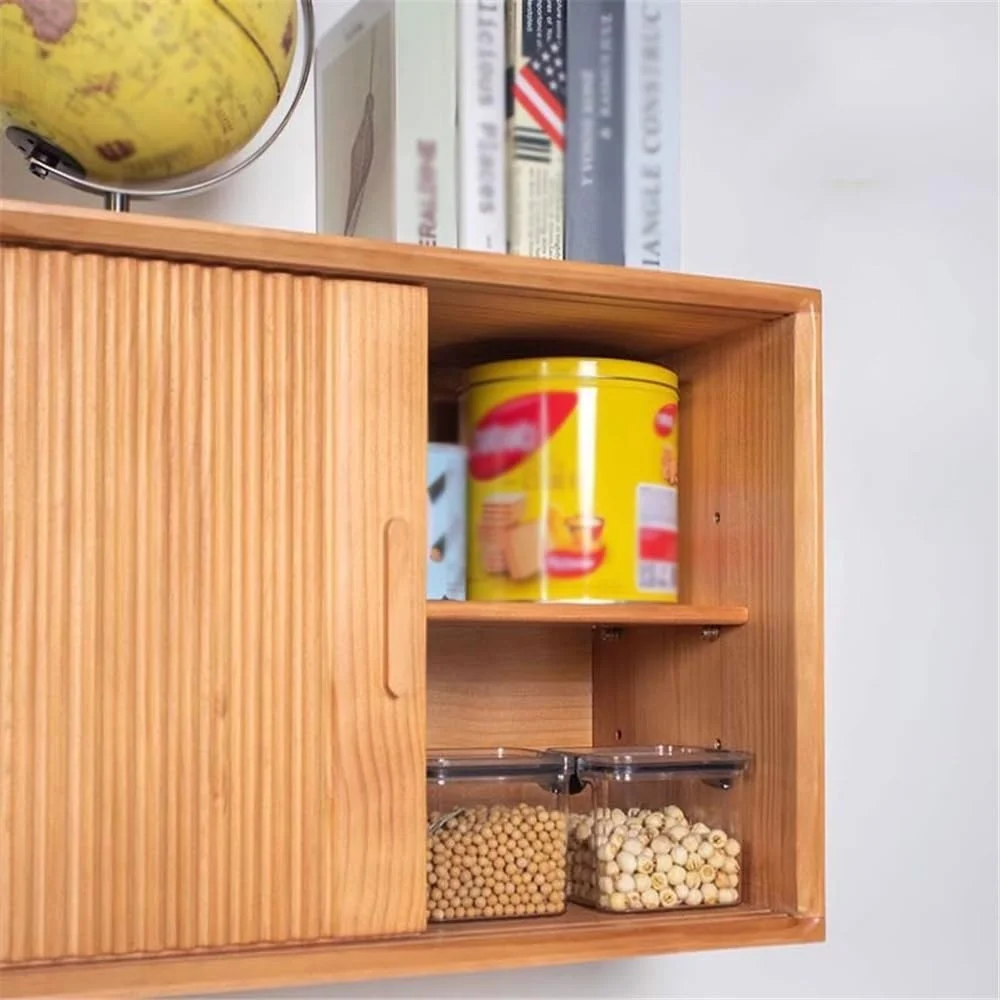 قفسه کتاب دیواری آویز، کابینت نگهداری درب کشویی، قفسه کتاب چوبی نصب شده، برای قفسه سازمان دهنده مبلمان منزل (L80xW30xH40 سانتی متر) قفسه کتاب دیواری آویز، کابینت نگهداری درب کشویی، قفسه کتاب چوبی نصب شده، برای قفسه سازمان دهنده مبلمان منزل (L80xW30xH40 سانتی متر)