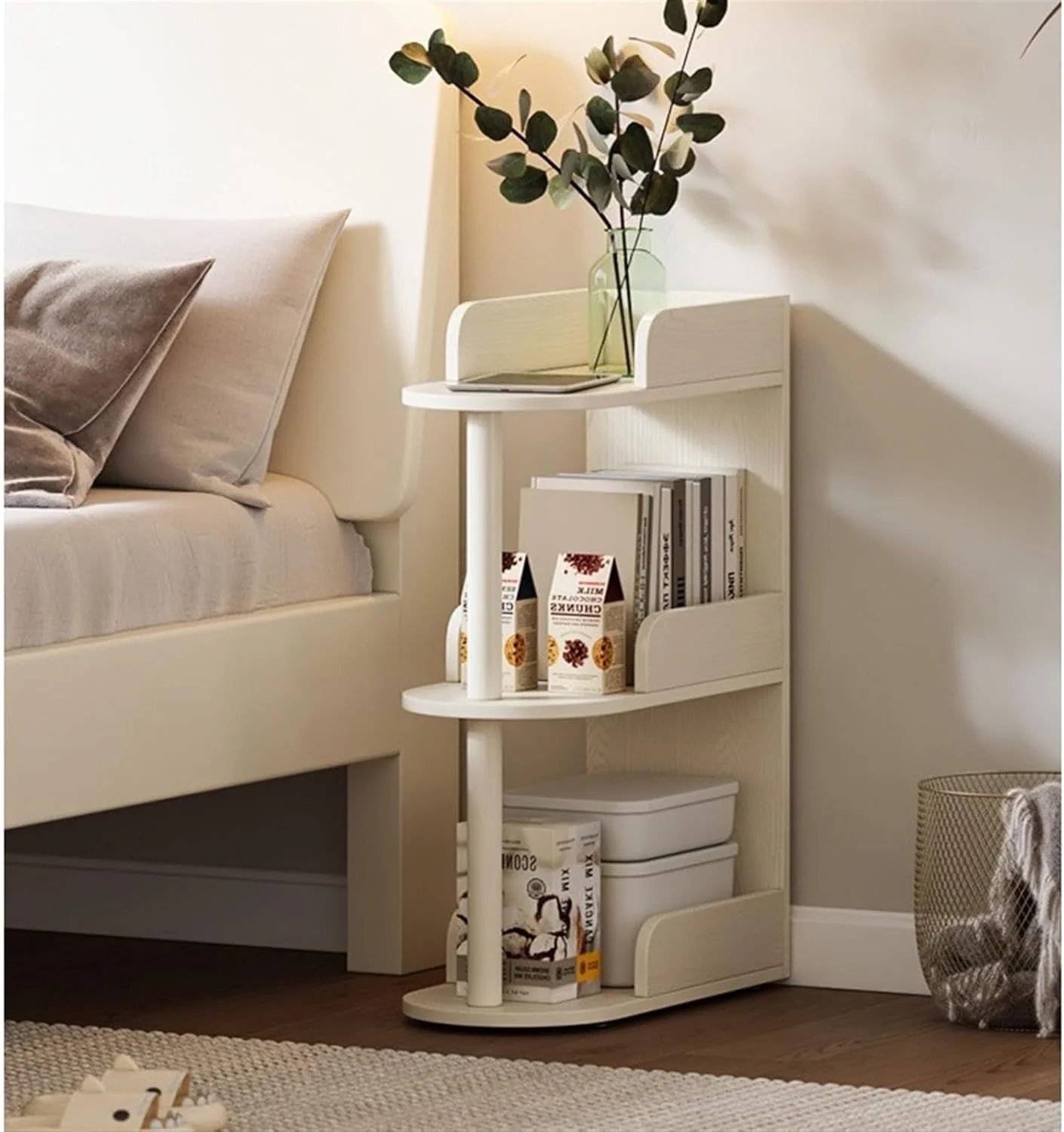 قفسه کتاب کنار مبل، قفسه باریک چوبی جامد، قفسه چند لایه برای نگهداری کتاب، کتابخانه خانگی خلاقانه اتاق نشیمن (104 سانتی متر) قفسه کتاب کنار مبل، قفسه باریک چوبی جامد، قفسه چند لایه برای نگهداری کتاب، کتابخانه خانگی خلاقانه اتاق نشیمن (104 سانتی متر)